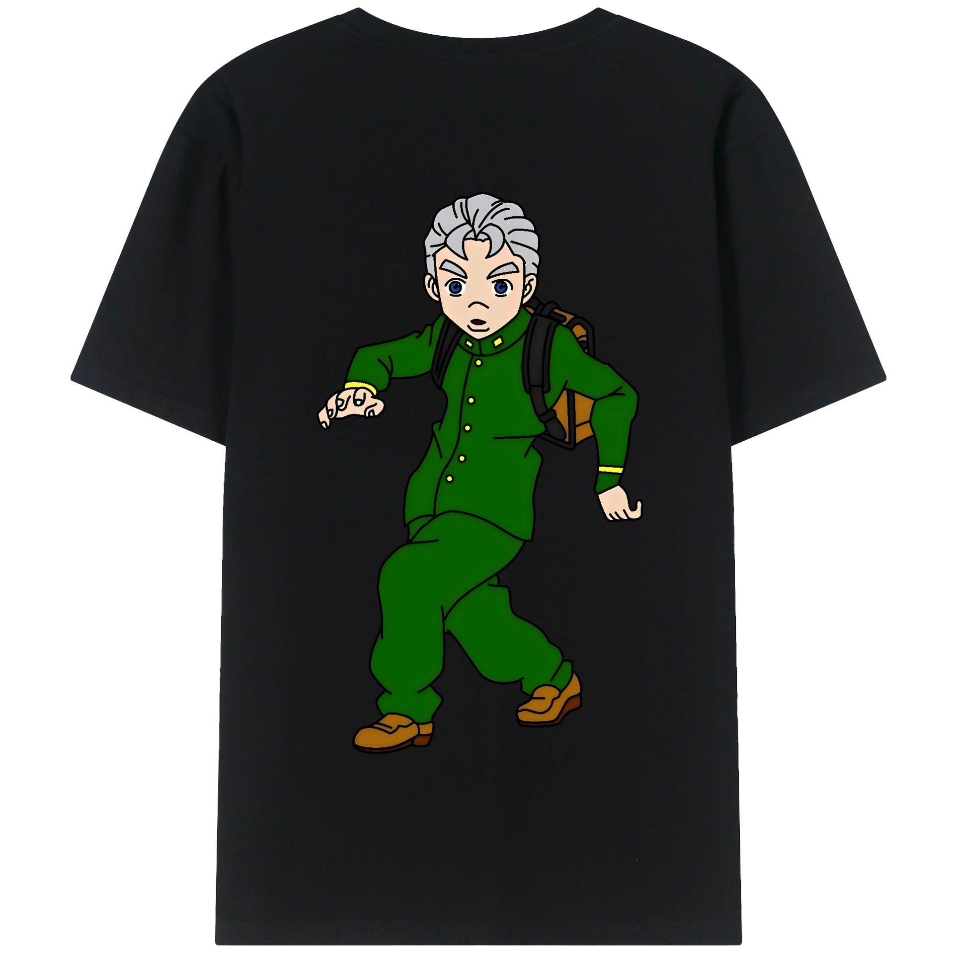 （画像用） ジョジョの奇妙な冒険 広瀨康一 JoJo's Bizarre Adventure Hirose Koichi 綿100％半袖Tシャツ（背面プリント）