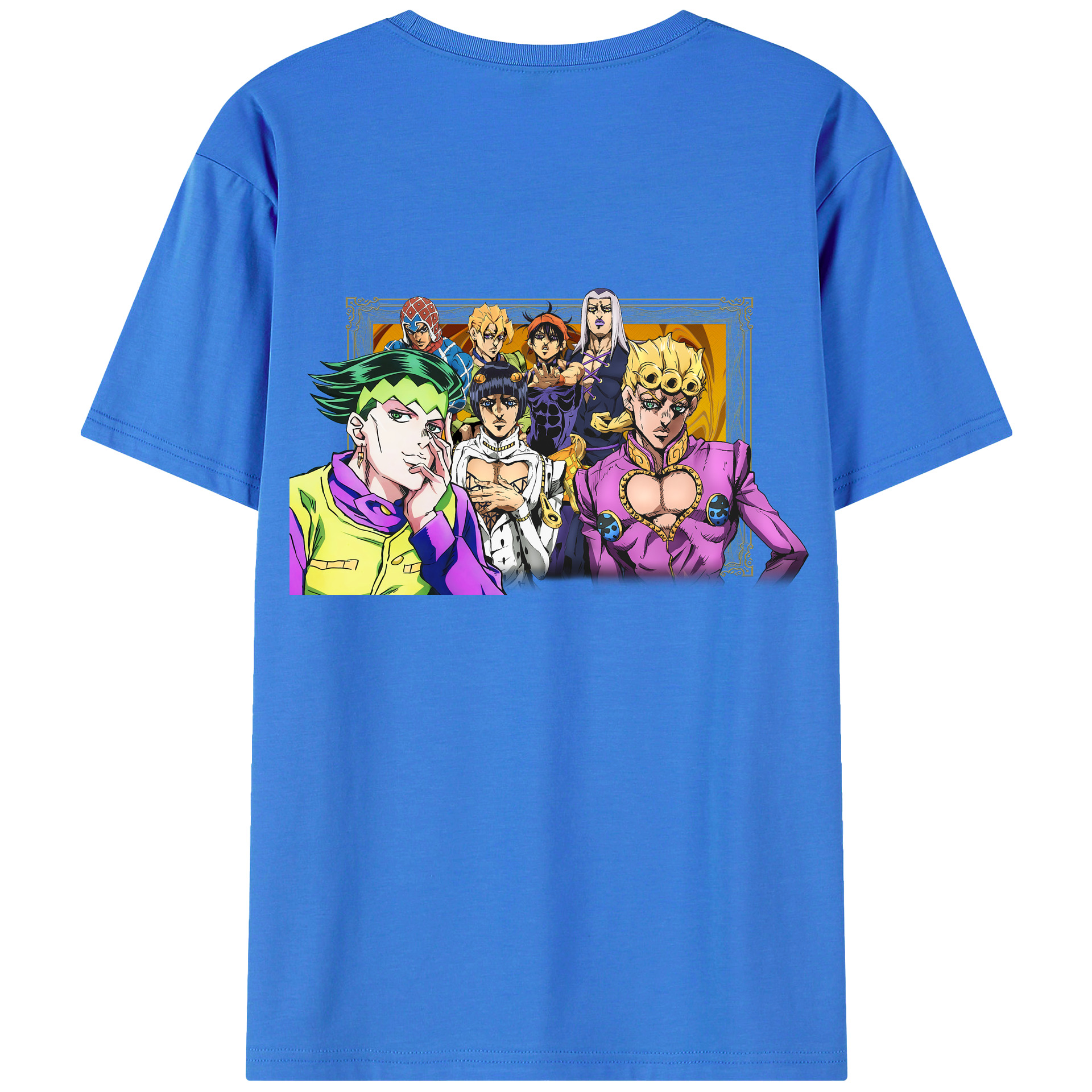 （画像用） ジョジョの奇妙な冒険 ジョルノ?ジョバァーナ JoJo's Bizarre Adventure Giorno Giovanna 綿100％半袖Tシャツ（背面プリント）