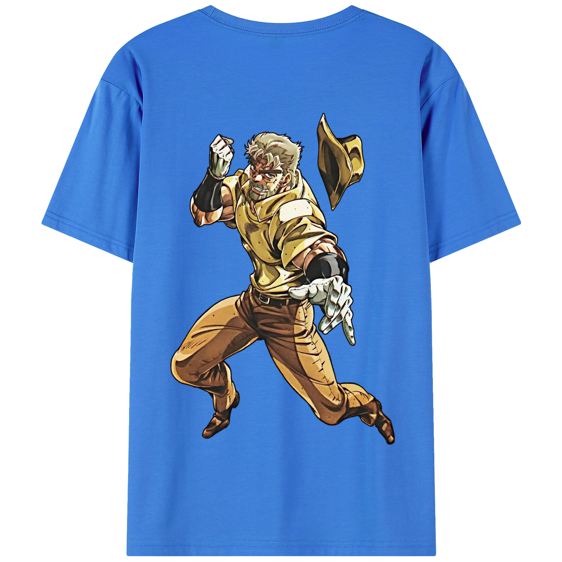 （画像用） ジョジョの奇妙な冒険 ジョセフ?ジョースター JoJo's Bizarre Adventure Joseph Joestar 綿100％半袖Tシャツ（背面プリント）