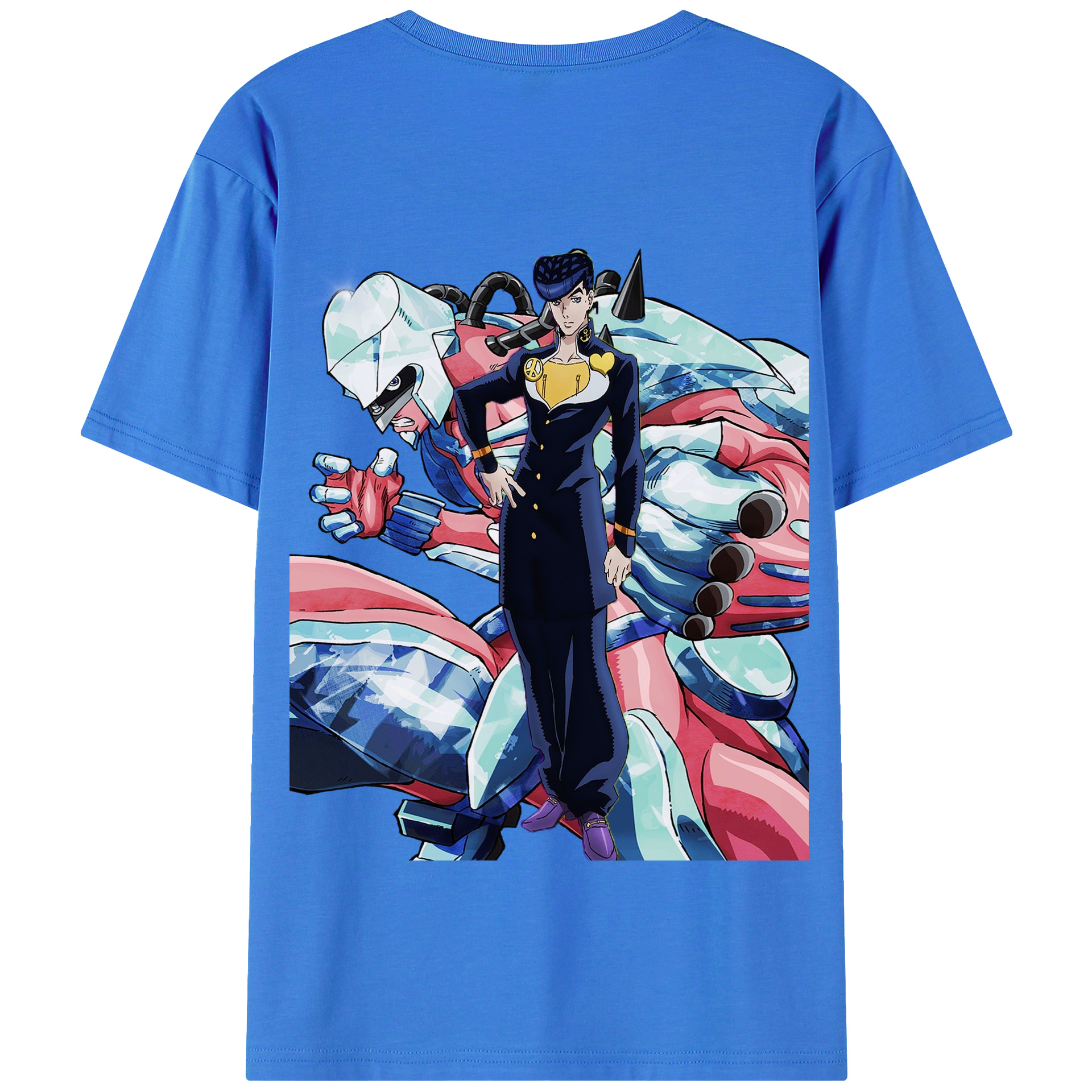 （画像用） ジョジョの奇妙な冒険 ひがしかた じょうすけ JoJo's Bizarre Adventure Higashikata Josuke 綿100％半袖Tシャツ（背面プリント）