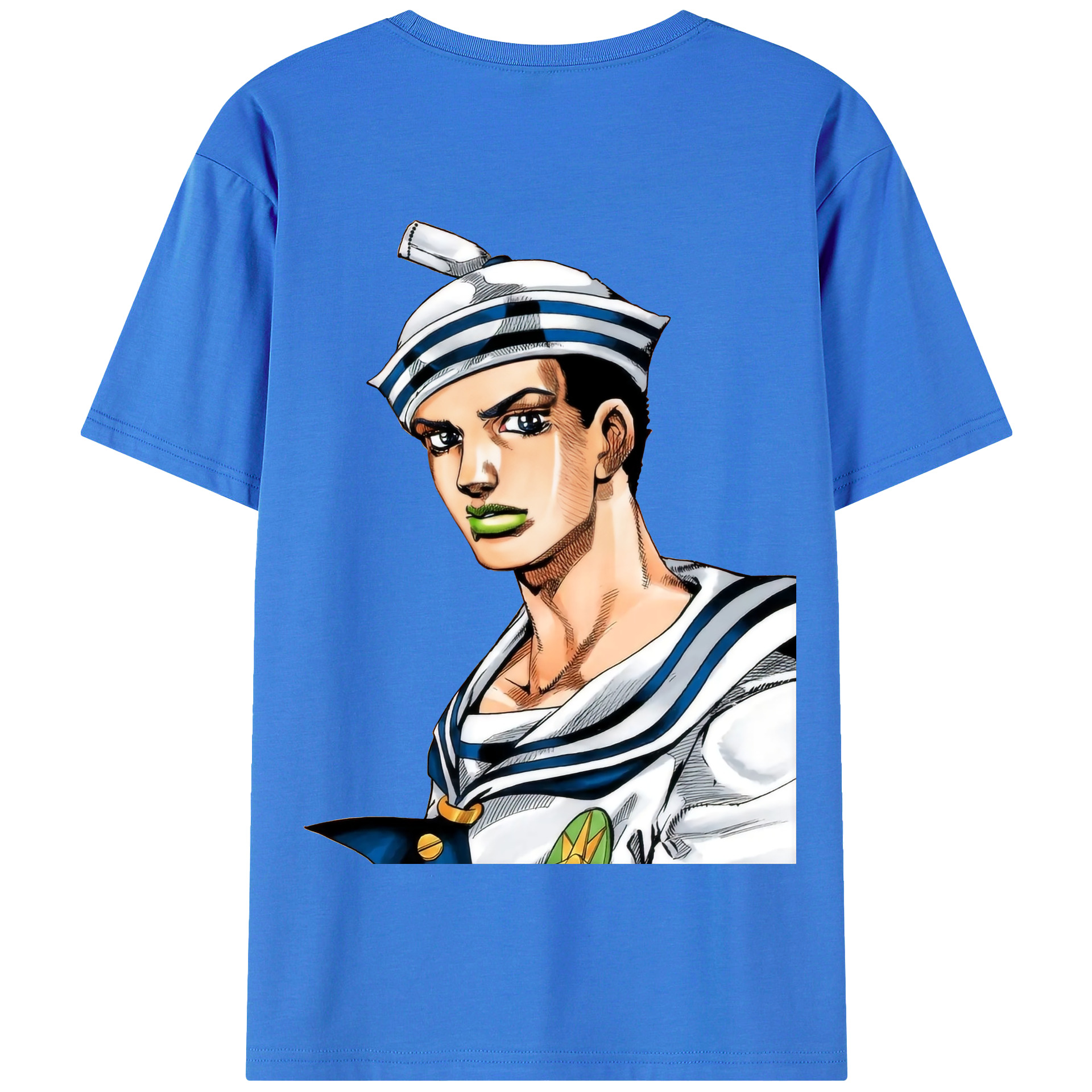 （画像用） ジョジョの奇妙な冒険 東方定助 JoJo's Bizarre Adventure Higashikata Josuke 綿100％半袖Tシャツ（背面プリント）