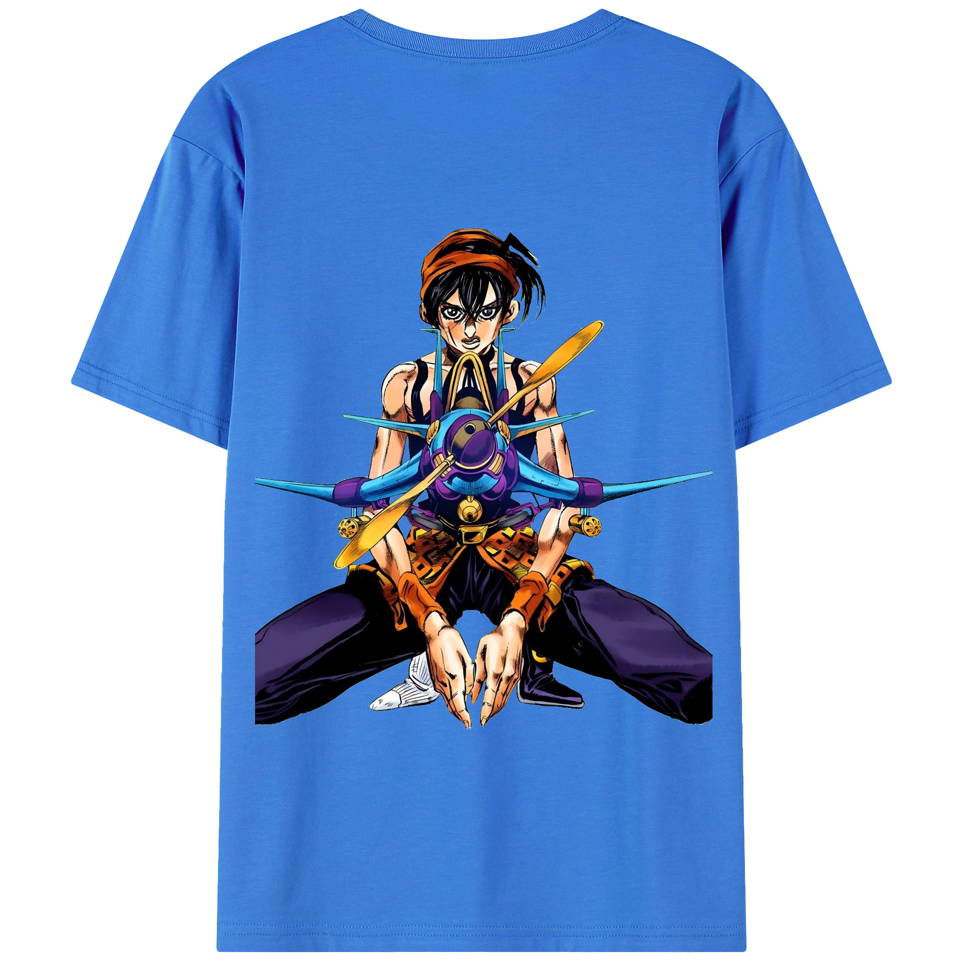 （画像用） ジョジョの奇妙な冒険 ナランチャ?ギルガ JoJo's Bizarre Adventure Narancia Ghirga 綿100％半袖Tシャツ（背面プリント）