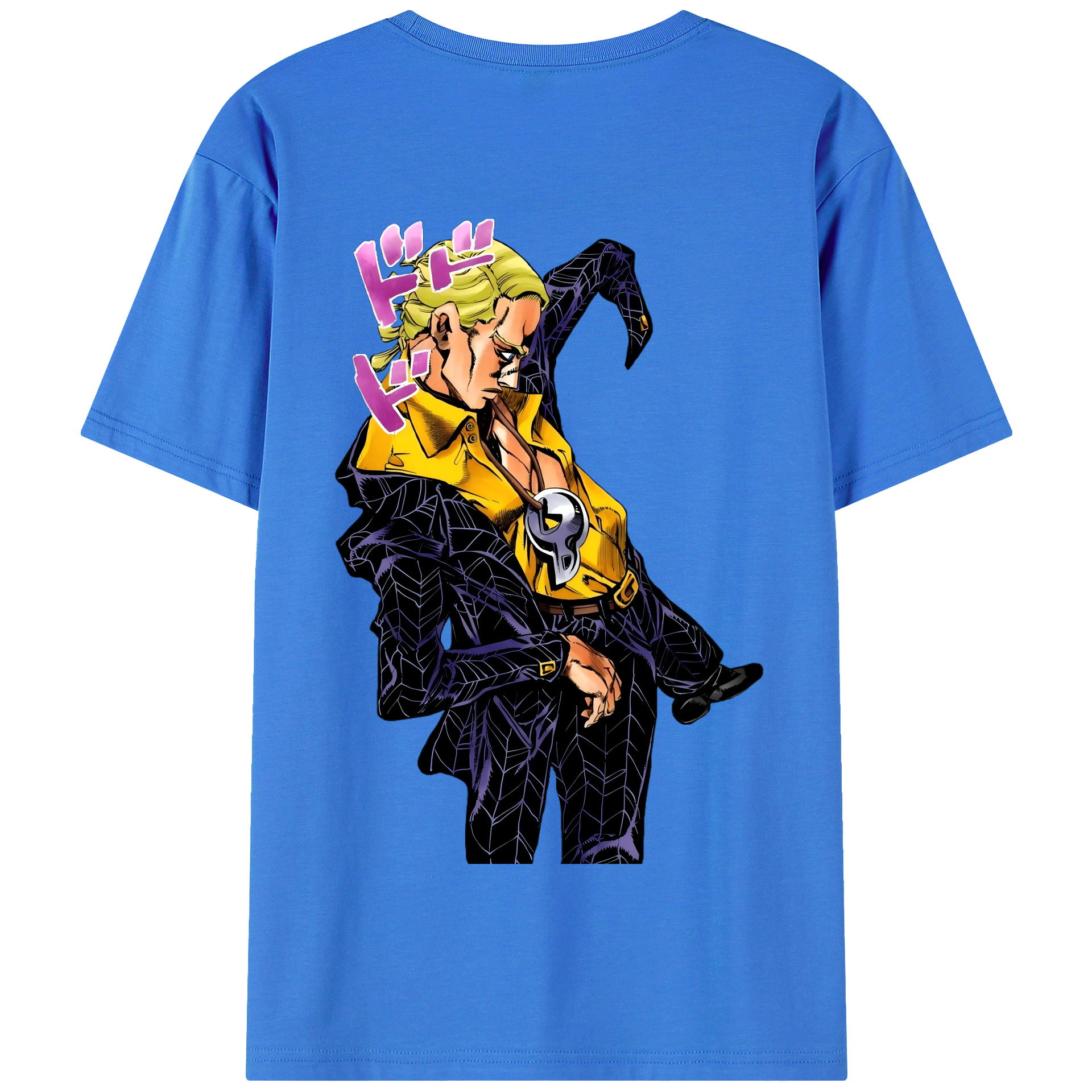 （画像用） ジョジョの奇妙な冒険 プロシュート JoJo's Bizarre Adventure Prosciutto 綿100％半袖Tシャツ（背面プリント）
