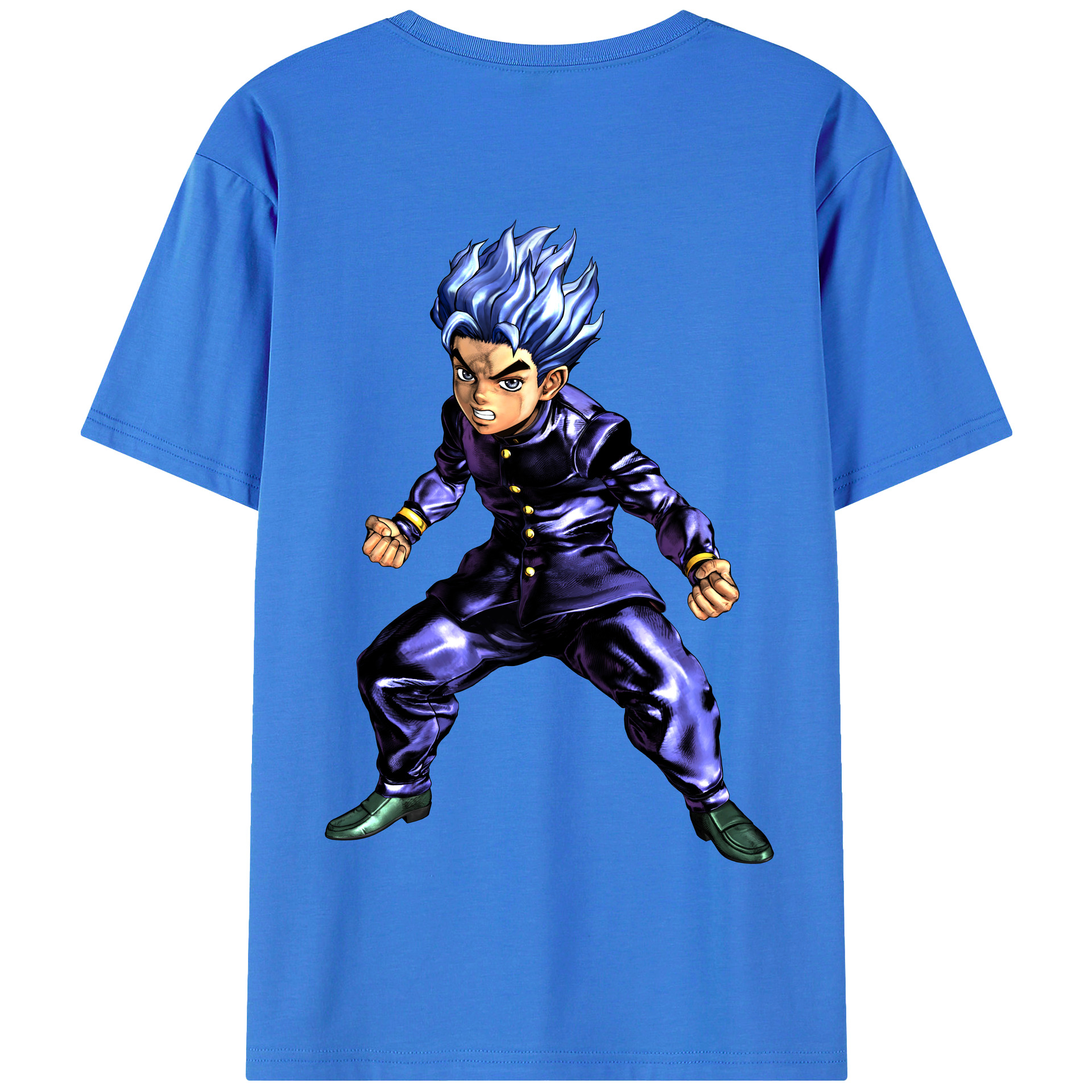 （画像用） ジョジョの奇妙な冒険 広瀨康一 JoJo's Bizarre Adventure Hirose Koichi 綿100％半袖Tシャツ（背面プリント）