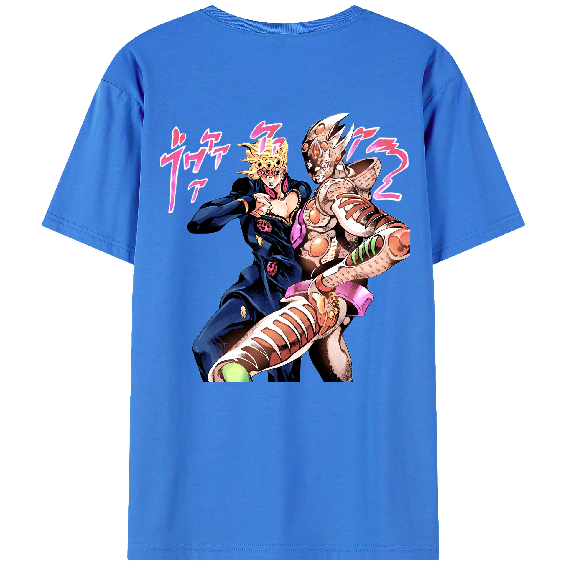 （画像用） ジョジョの奇妙な冒険 ジョルノ?ジョバァーナ JoJo's Bizarre Adventure Giorno Giovanna 綿100％半袖Tシャツ（背面プリント）