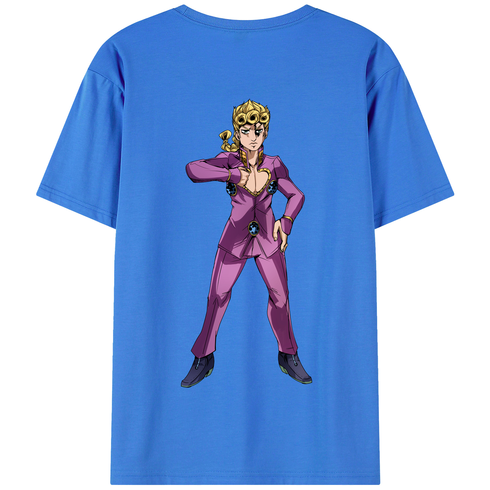（画像用） ジョジョの奇妙な冒険 ジョルノ?ジョバァーナ JoJo's Bizarre Adventure Giorno Giovanna 綿100％半袖Tシャツ（背面プリント）