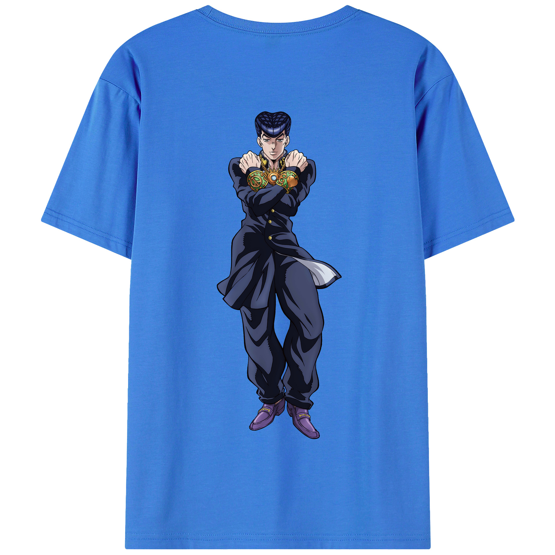 （画像用） ジョジョの奇妙な冒険 ひがしかた じょうすけ JoJo's Bizarre Adventure Higashikata Josuke 綿100％半袖Tシャツ（背面プリント）