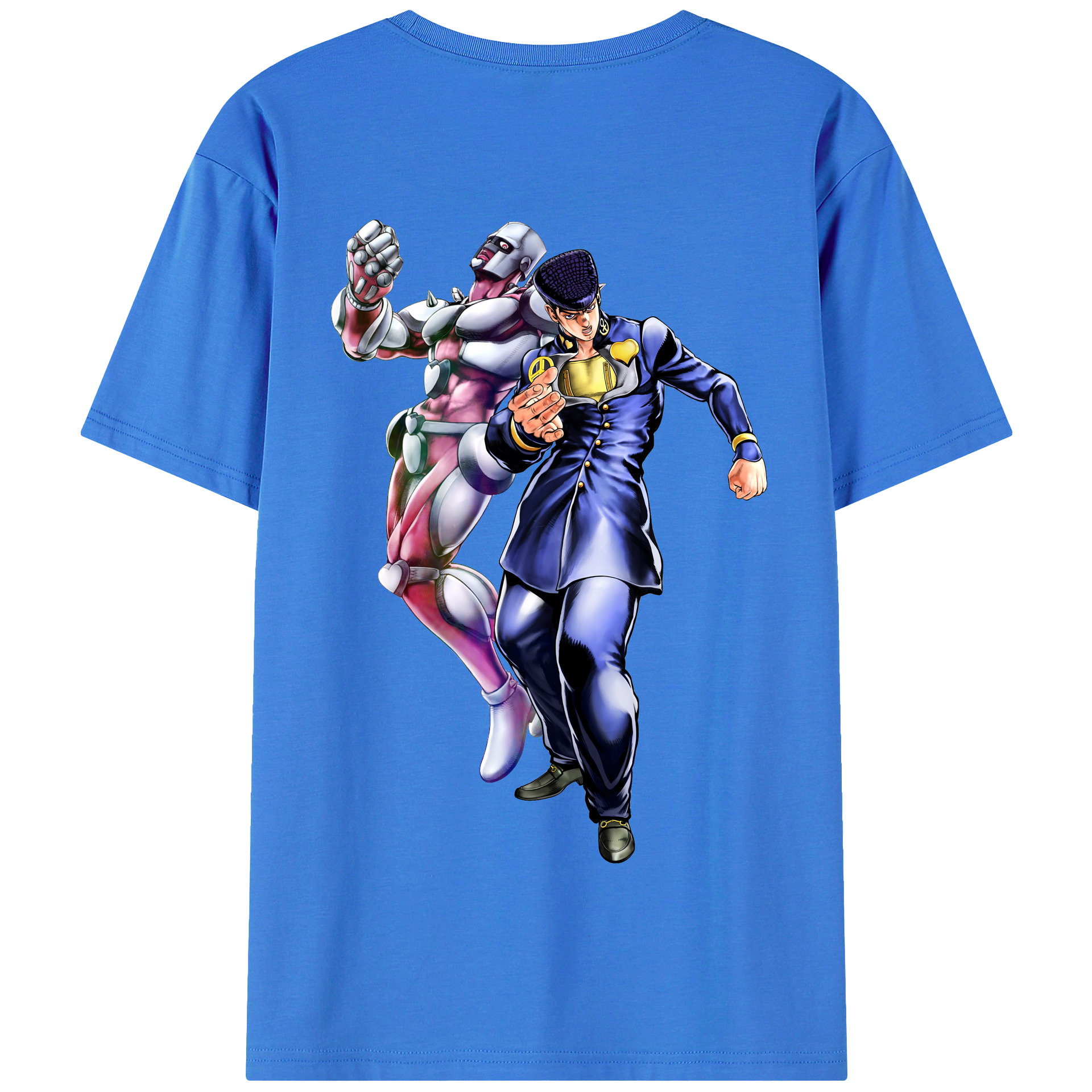 （画像用） ジョジョの奇妙な冒険 ひがしかた じょうすけ JoJo's Bizarre Adventure Higashikata Josuke 綿100％半袖Tシャツ（背面プリント）