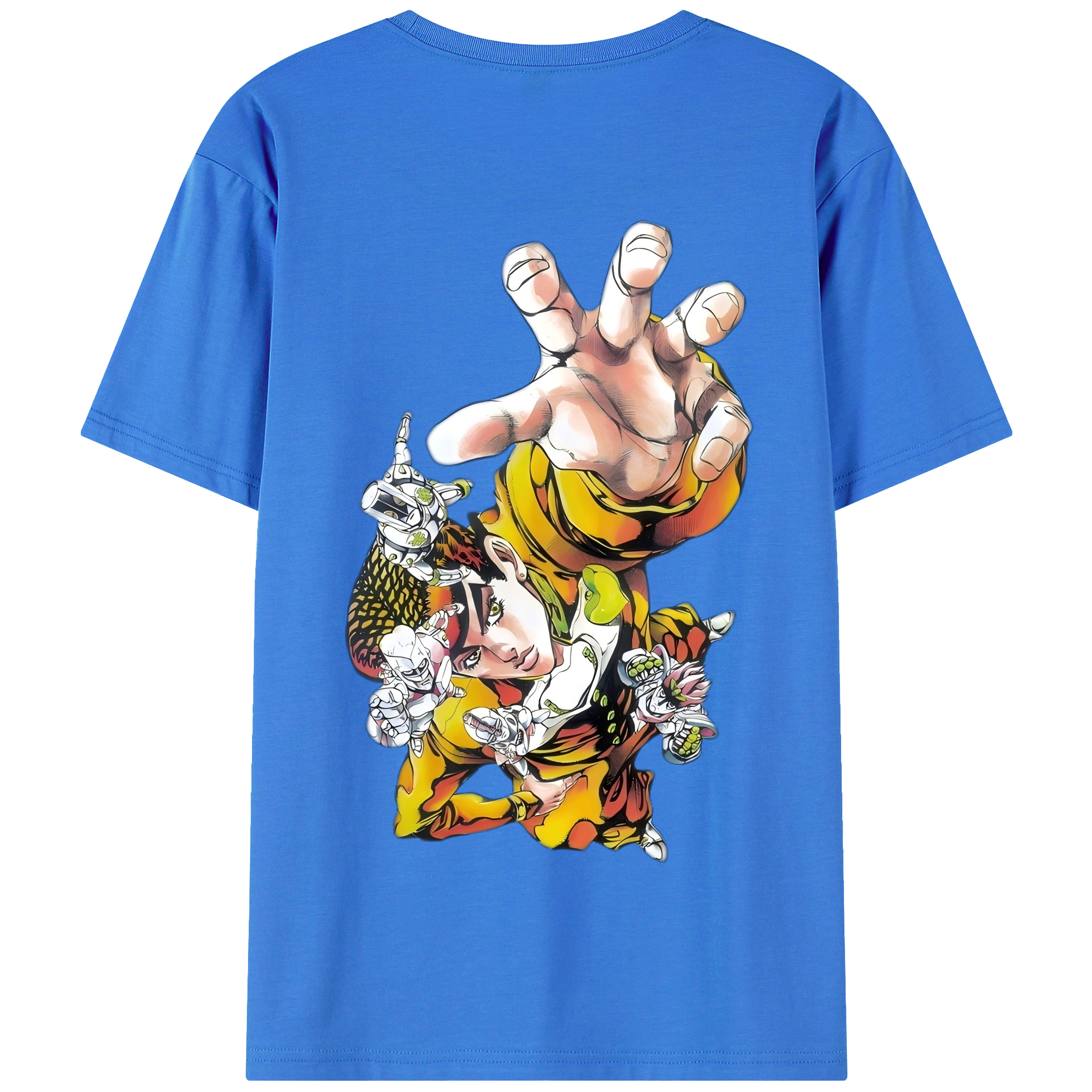 （画像用） ジョジョの奇妙な冒険 ひがしかた じょうすけ JoJo's Bizarre Adventure Higashikata Josuke 綿100％半袖Tシャツ（背面プリント）