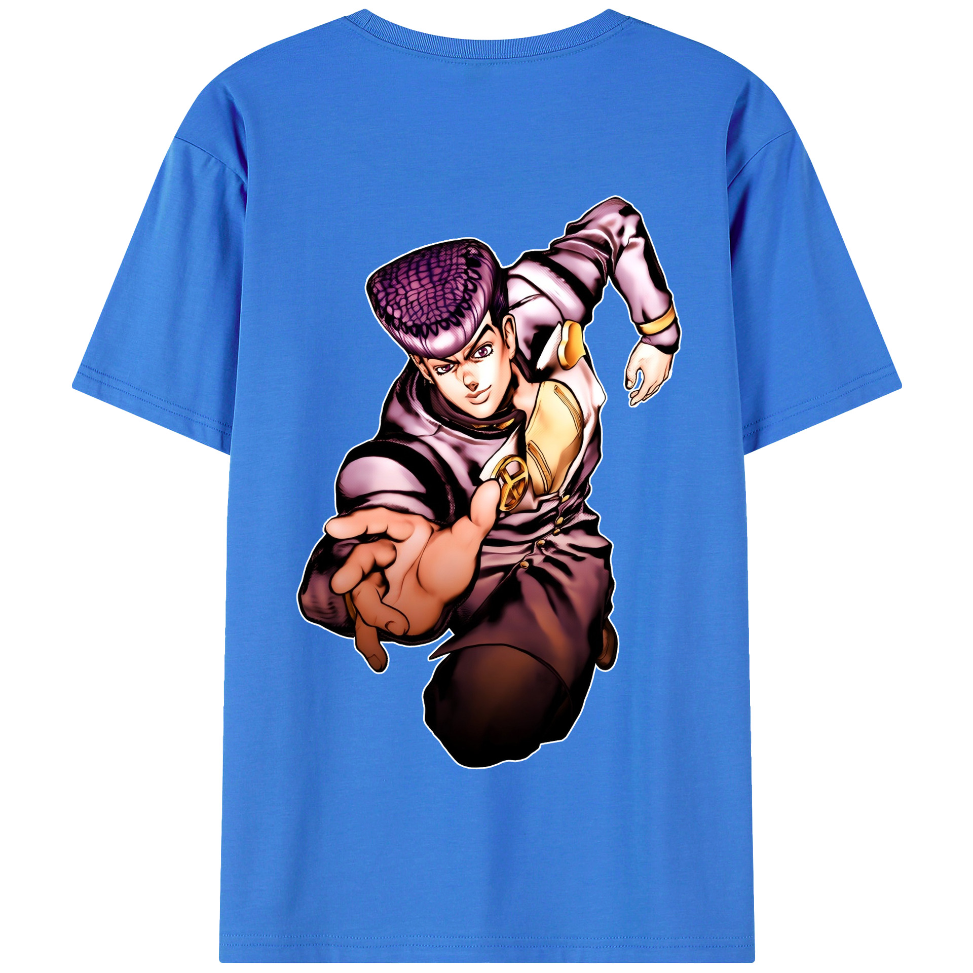 （画像用） ジョジョの奇妙な冒険 ひがしかた じょうすけ JoJo's Bizarre Adventure Higashikata Josuke 綿100％半袖Tシャツ（背面プリント）