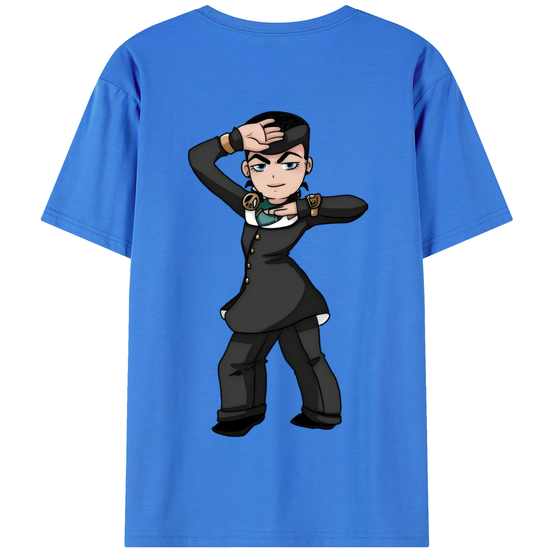 （画像用） ジョジョの奇妙な冒険 ひがしかた じょうすけ JoJo's Bizarre Adventure Higashikata Josuke 綿100％半袖Tシャツ（背面プリント）
