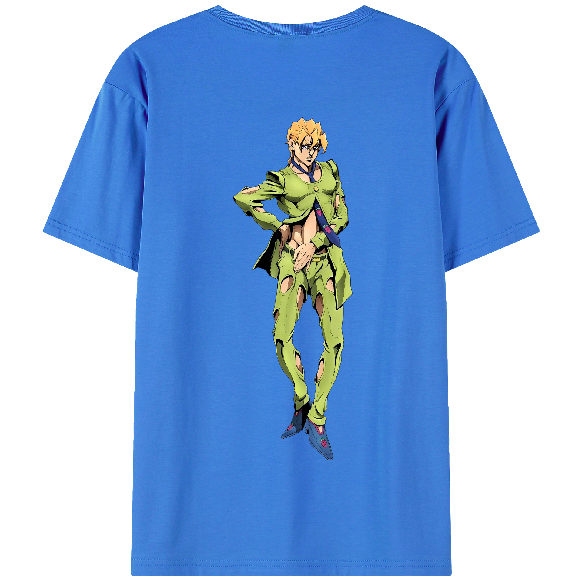 （画像用） ジョジョの奇妙な冒険 パンナコッタ?フー JoJo's Bizarre Adventure Pannacotta Fugo 綿100％半袖Tシャツ（背面プリント）