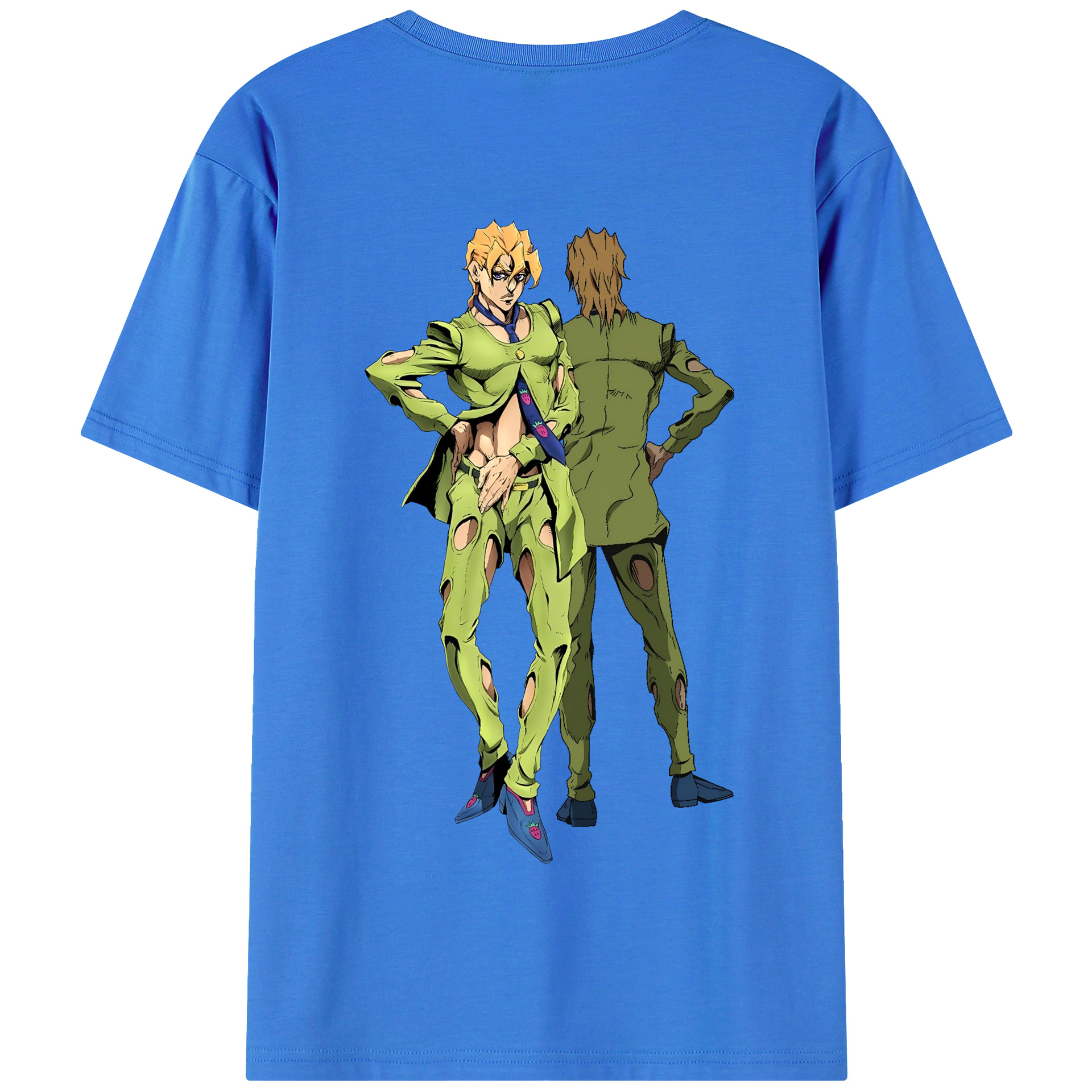（画像用） ジョジョの奇妙な冒険 パンナコッタ?フー JoJo's Bizarre Adventure Pannacotta Fugo 綿100％半袖Tシャツ（背面プリント）