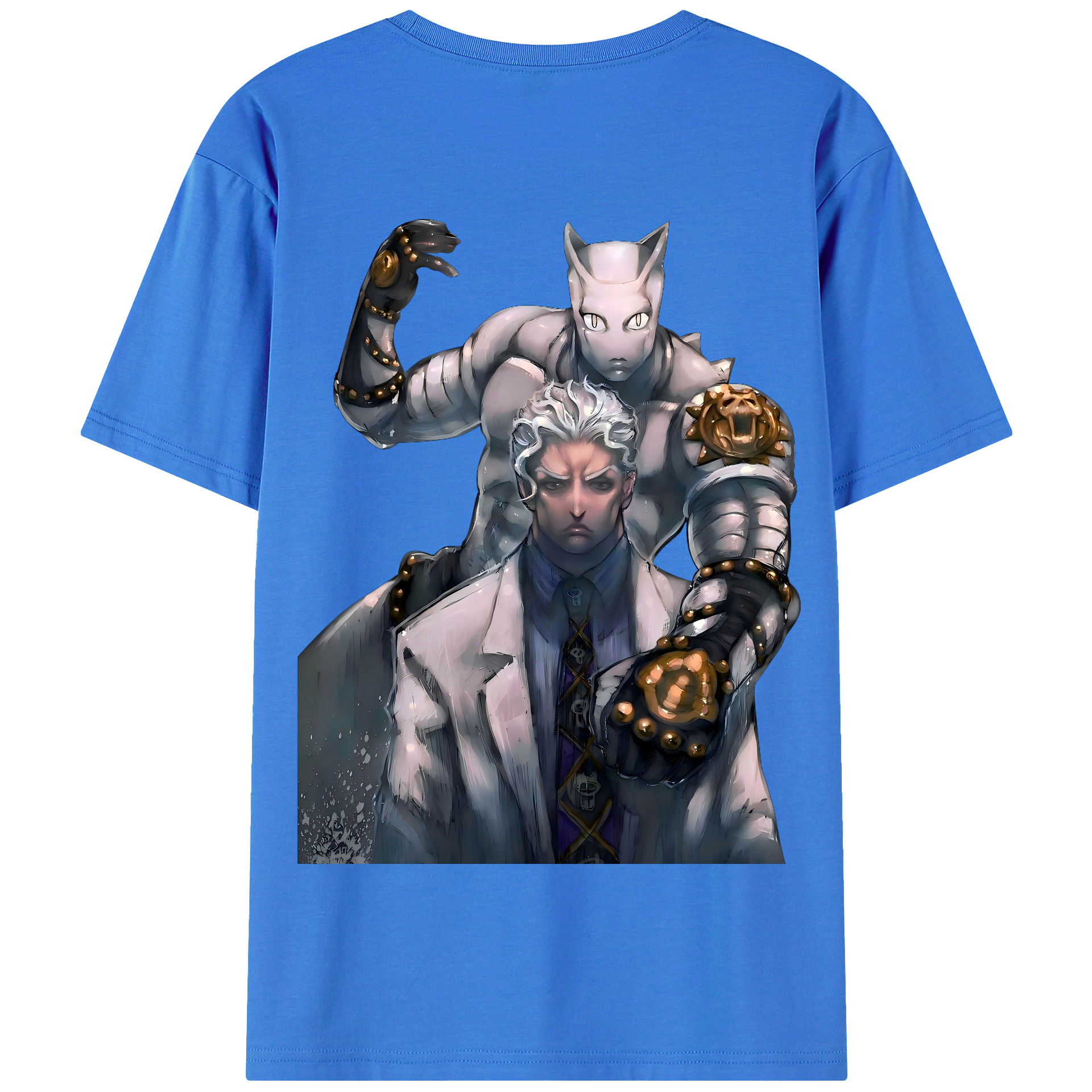 （画像用） ジョジョの奇妙な冒険 きら よしかげ JoJo's Bizarre Adventure Kira Yoshikage 綿100％半袖Tシャツ（背面プリント）