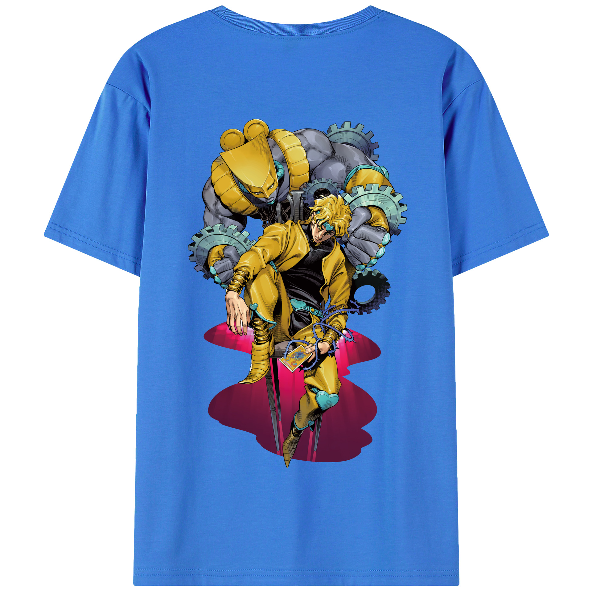（画像用） ジョジョの奇妙な冒険 ディオ?ブランドー JoJo's Bizarre Adventure Dio Brando 綿100％半袖Tシャツ（背面プリント）