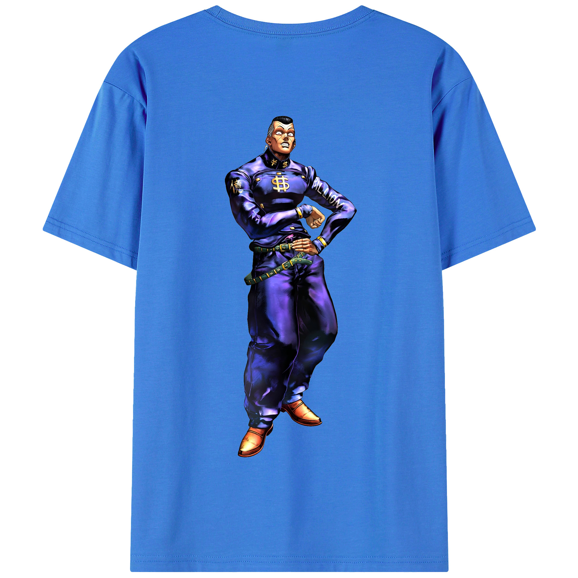 （画像用） ジョジョの奇妙な冒険 虹村億泰 にじむら おくやす JoJo's Bizarre Adventure Nijimura Okuyasu 綿100％半袖Tシャツ（背面プリント）