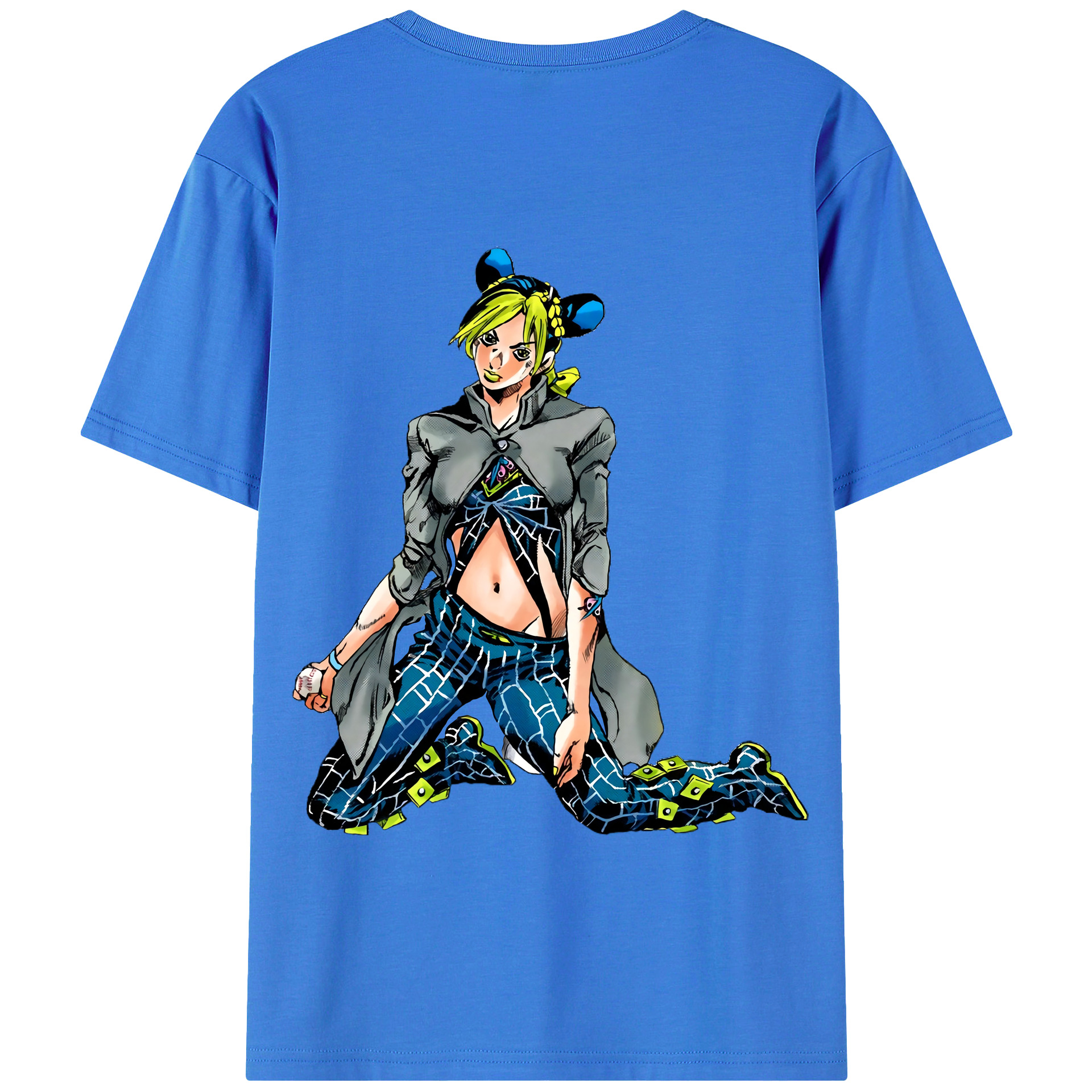 （画像用） "ジョジョの奇妙な冒険 くうじょう ジョリーン JoJo's Bizarre Adventure Jolyne Cujoh " 綿100％半袖Tシャツ（背面プリント）