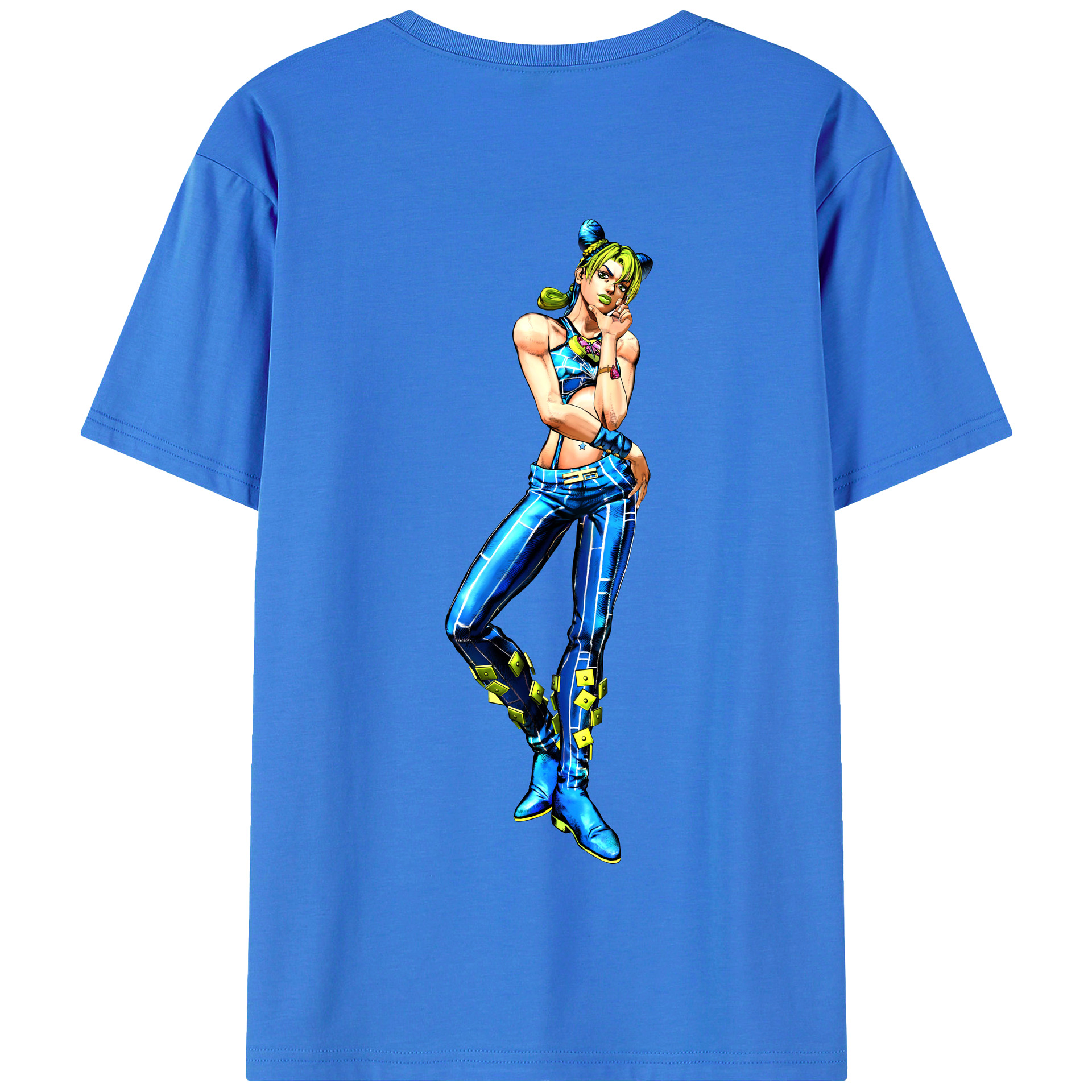 （画像用） "ジョジョの奇妙な冒険 くうじょう ジョリーン JoJo's Bizarre Adventure Jolyne Cujoh " 綿100％半袖Tシャツ（背面プリント）