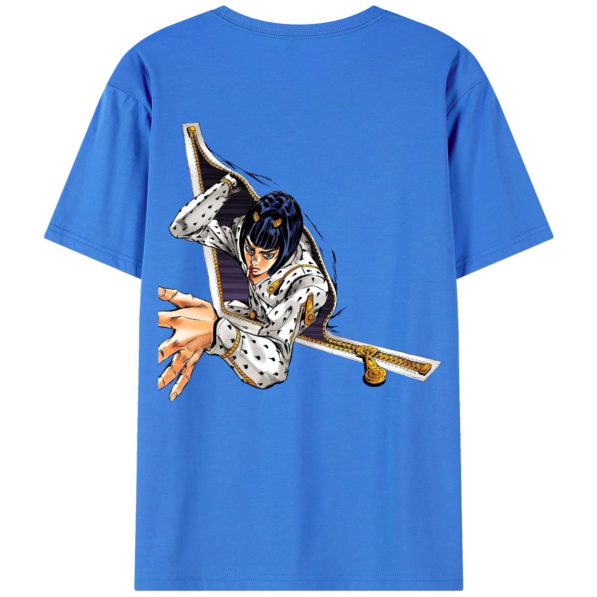 （画像用） ジョジョの奇妙な冒険 ブローノ?ブチャラティ JoJo's Bizarre Adventure Bruno Bucciarati 綿100％半袖Tシャツ（背面プリント）