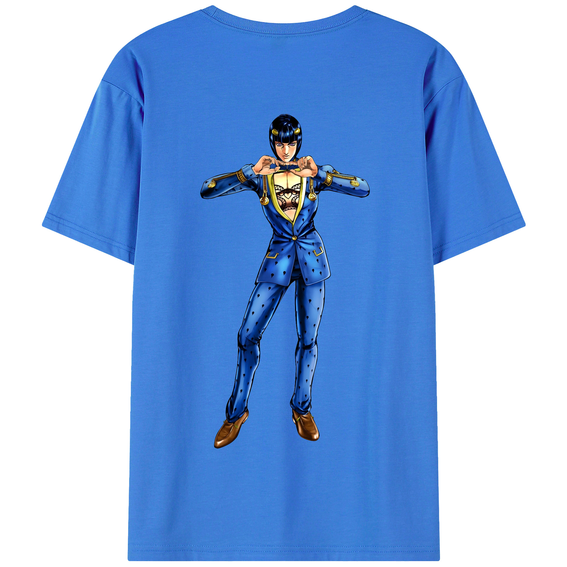 （画像用） ジョジョの奇妙な冒険 ブローノ?ブチャラティ JoJo's Bizarre Adventure Bruno Bucciarati 綿100％半袖Tシャツ（背面プリント）
