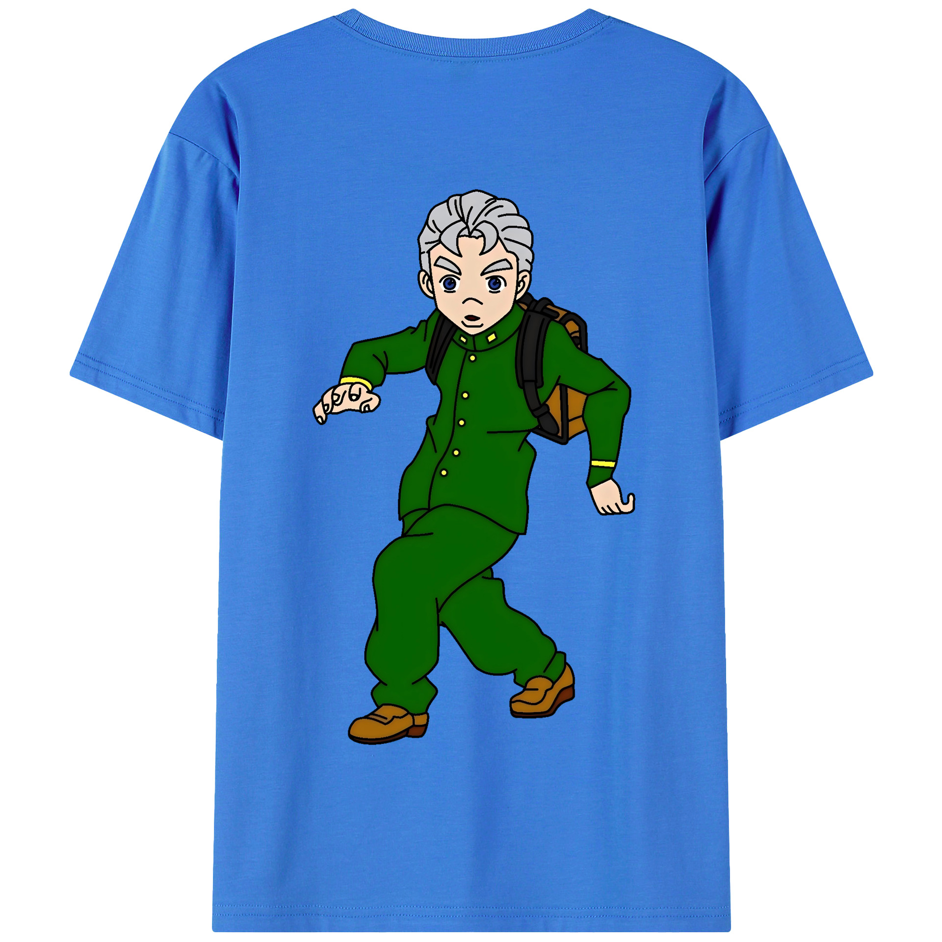（画像用） ジョジョの奇妙な冒険 広瀨康一 JoJo's Bizarre Adventure Hirose Koichi 綿100％半袖Tシャツ（背面プリント）
