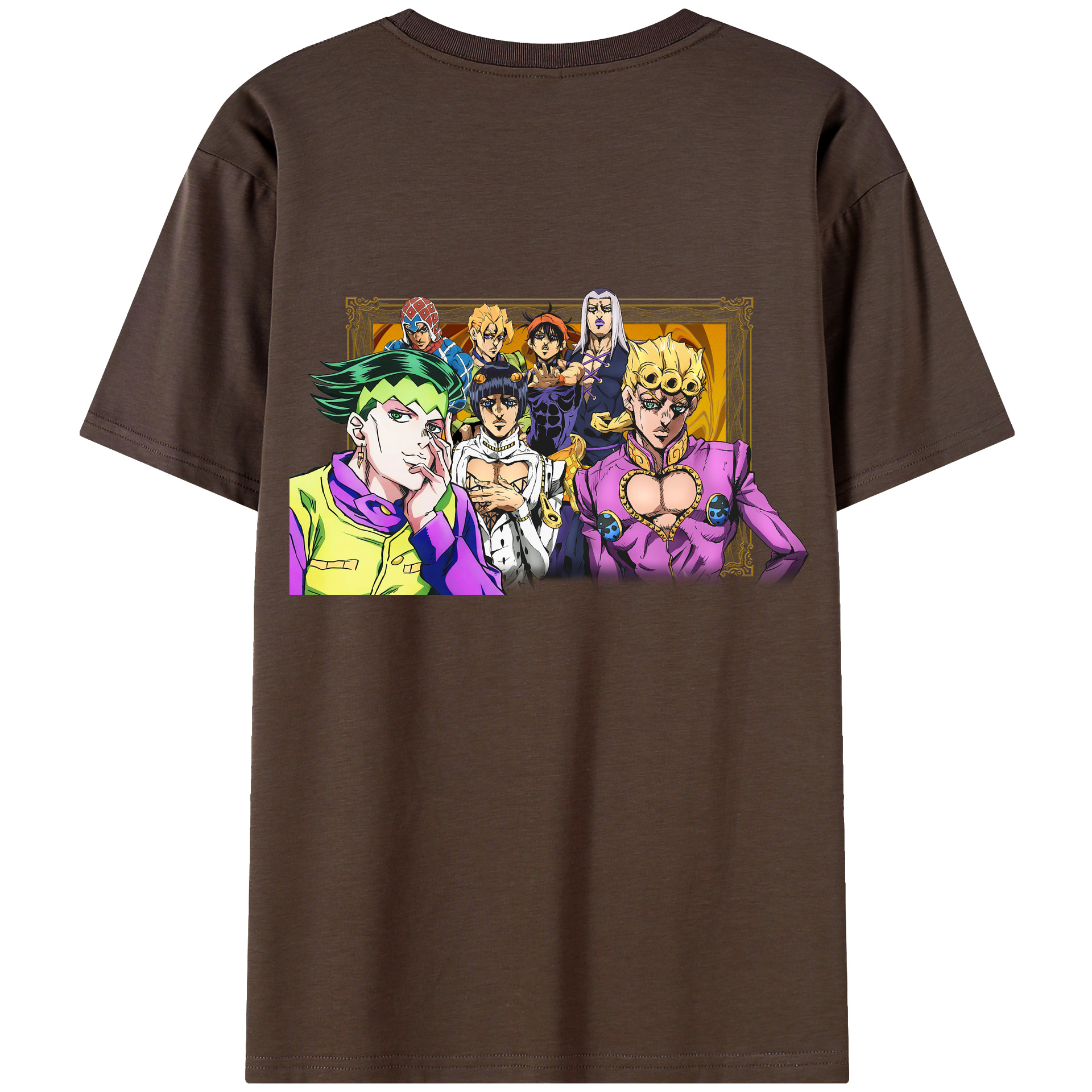 （画像用） ジョジョの奇妙な冒険 ジョルノ?ジョバァーナ JoJo's Bizarre Adventure Giorno Giovanna 綿100％半袖Tシャツ（背面プリント）