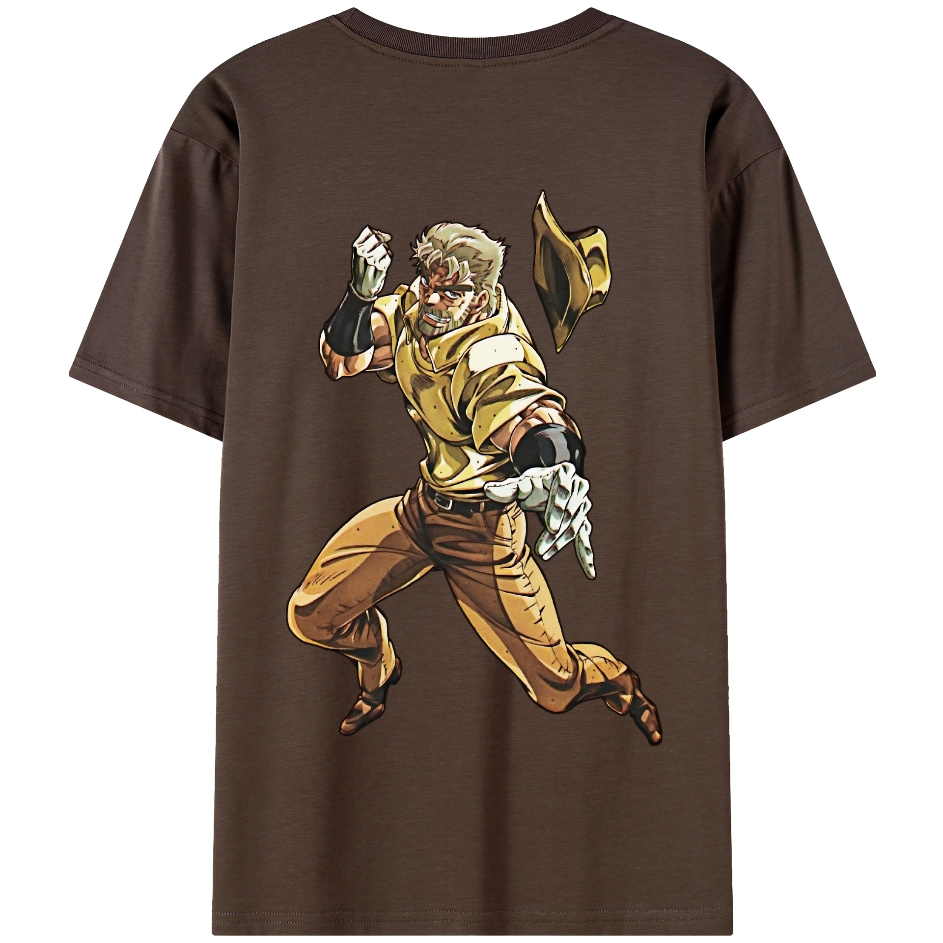 （画像用） ジョジョの奇妙な冒険 ジョセフ?ジョースター JoJo's Bizarre Adventure Joseph Joestar 綿100％半袖Tシャツ（背面プリント）