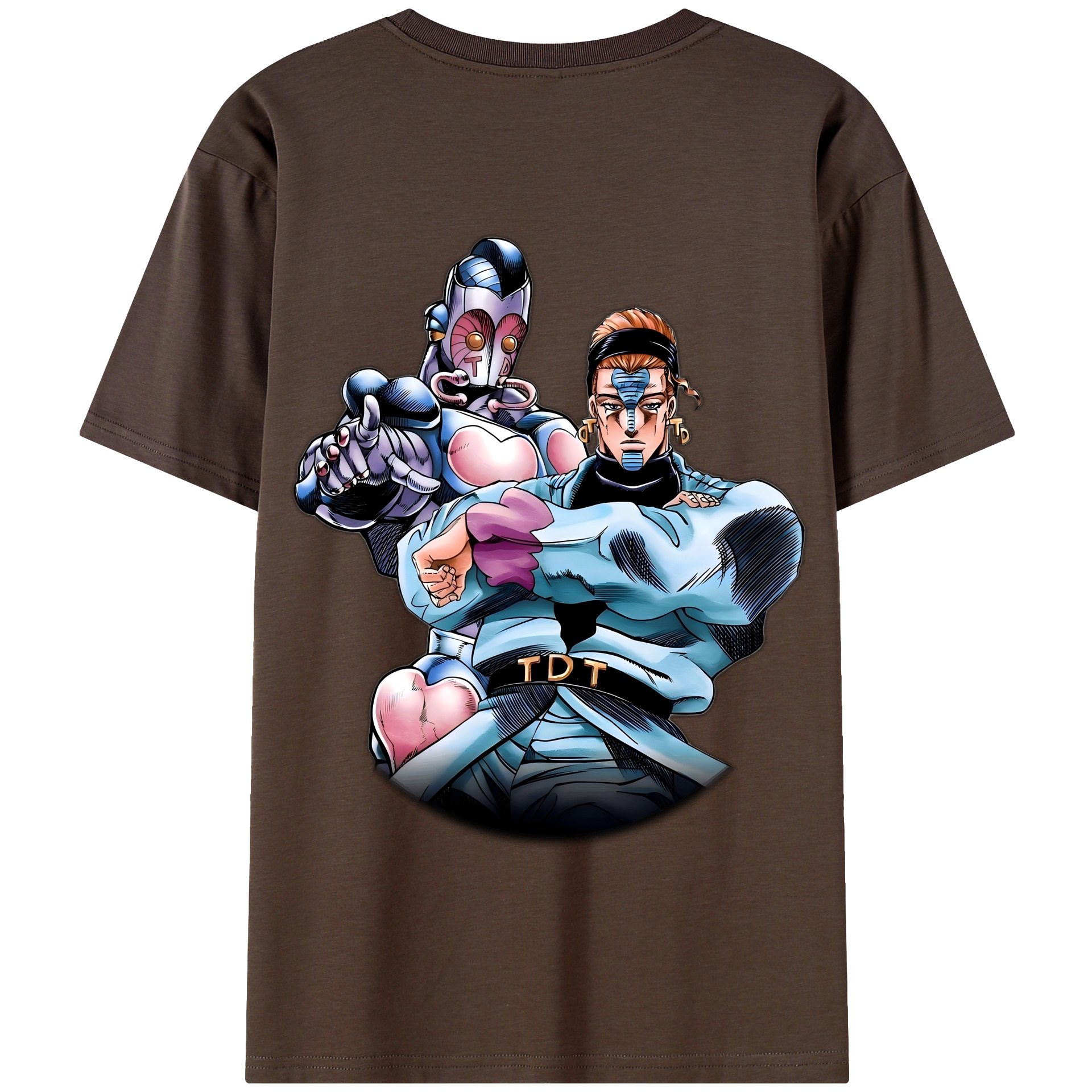 （画像用） ジョジョの奇妙な冒険 ひがしかた じょうすけ JoJo's Bizarre Adventure Higashikata Josuke 綿100％半袖Tシャツ（背面プリント）
