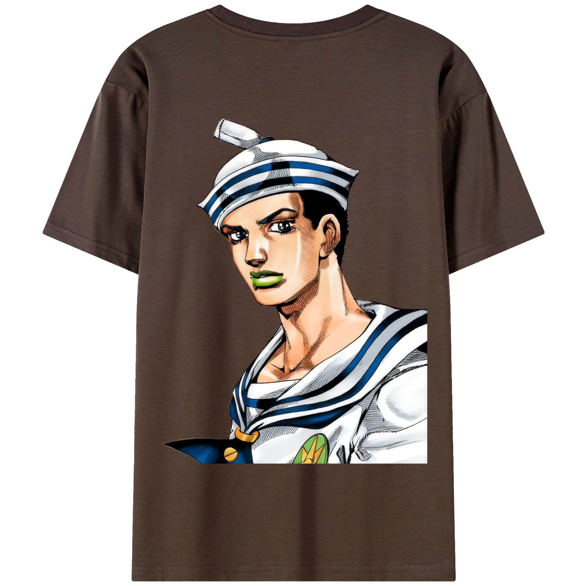 （画像用） ジョジョの奇妙な冒険 東方定助 JoJo's Bizarre Adventure Higashikata Josuke 綿100％半袖Tシャツ（背面プリント）