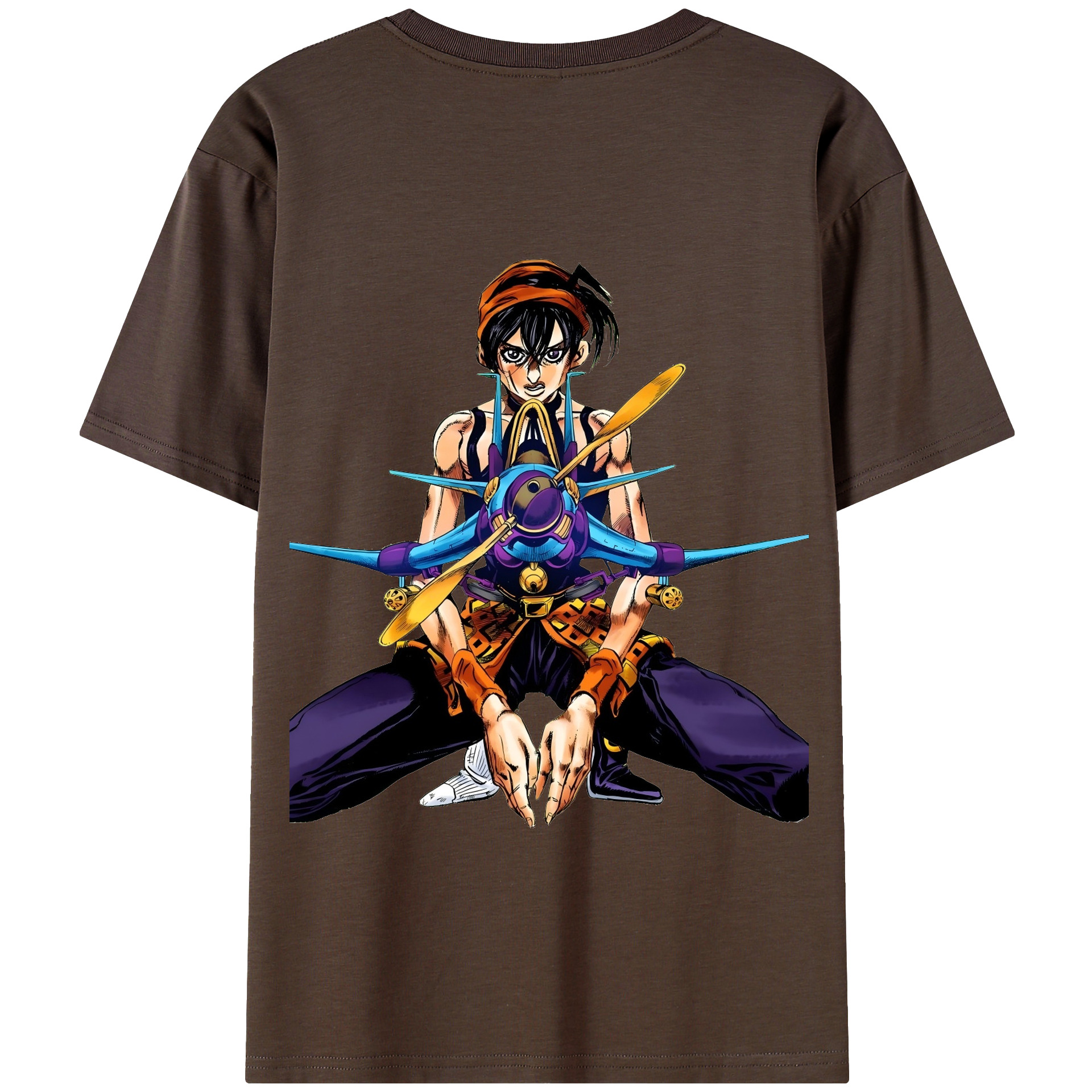 （画像用） ジョジョの奇妙な冒険 ナランチャ?ギルガ JoJo's Bizarre Adventure Narancia Ghirga 綿100％半袖Tシャツ（背面プリント）