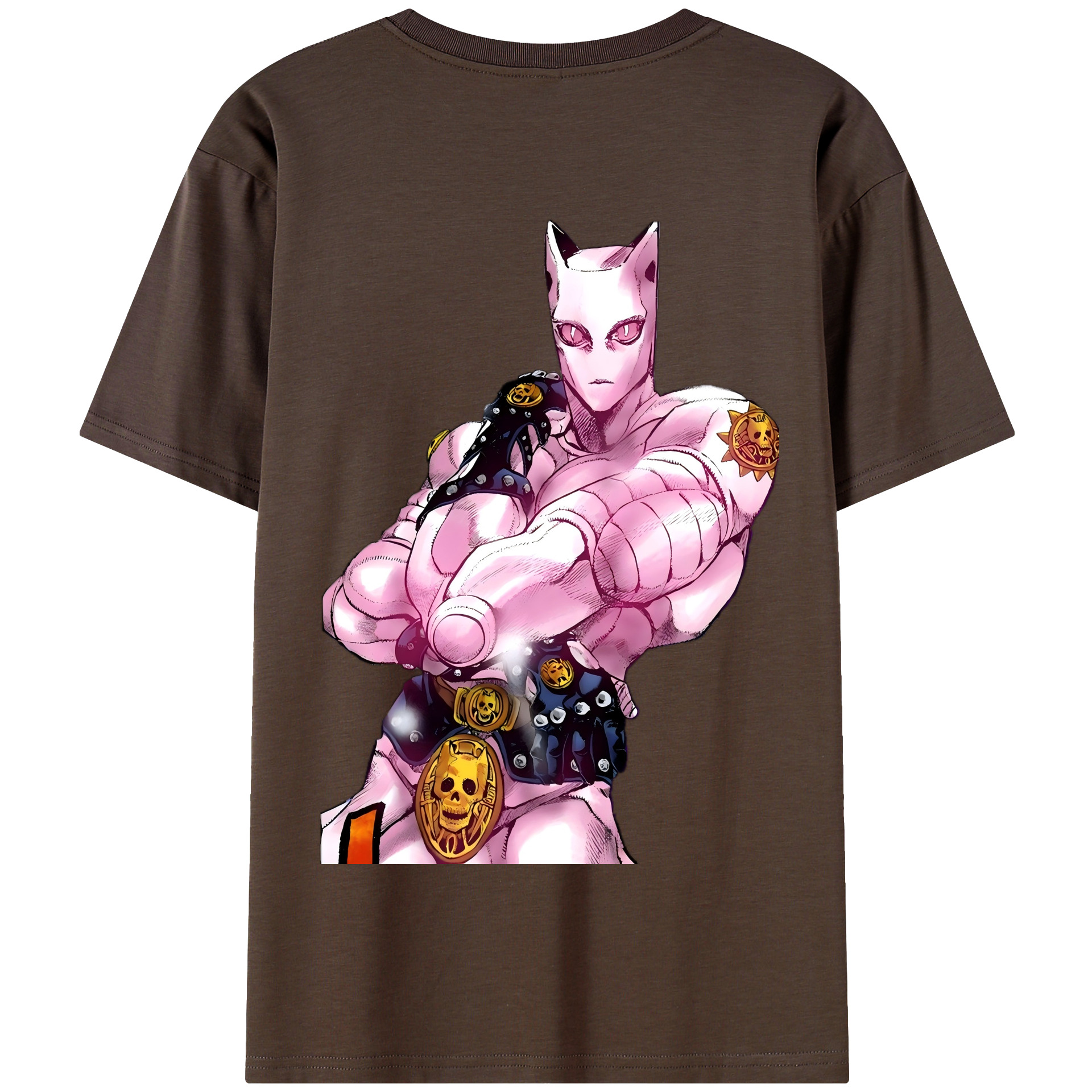 （画像用） ジョジョの奇妙な冒険 きら よしかげ JoJo's Bizarre Adventure Kira Yoshikage 綿100％半袖Tシャツ（背面プリント）