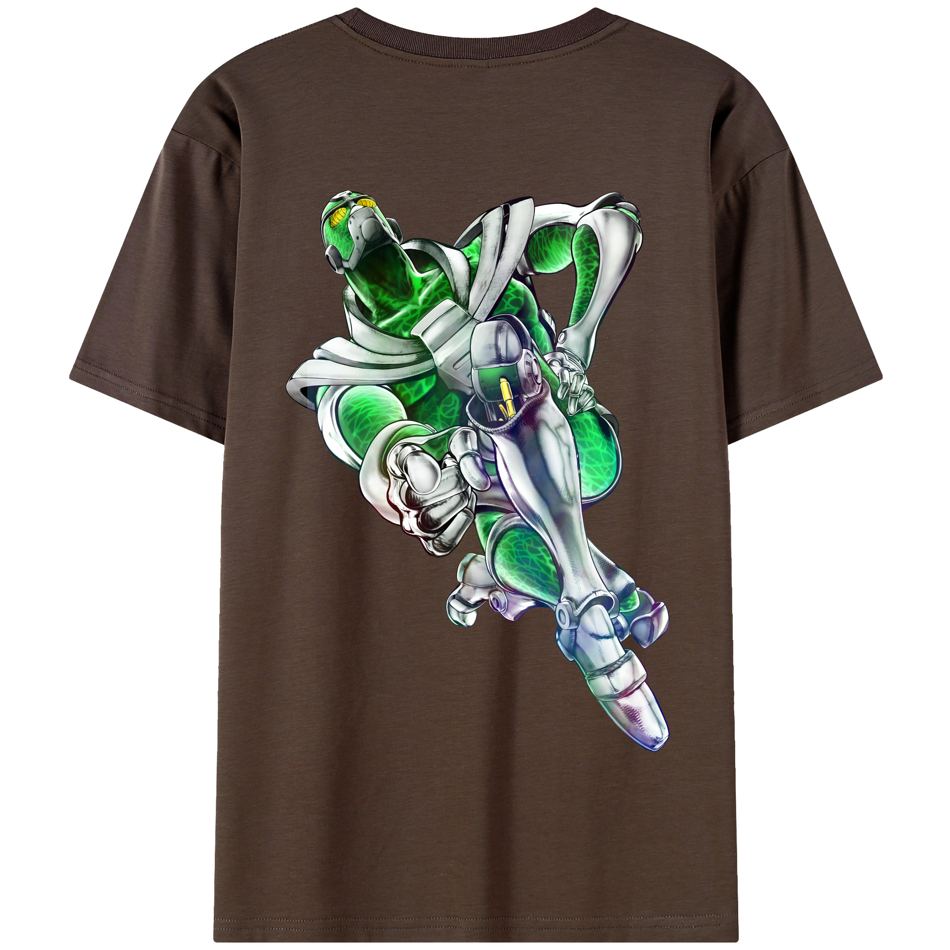 （画像用） ジョジョの奇妙な冒険 花京院 典明（かきょういん のりあき） JoJo's Bizarre Adventure Kakyoin Noriaki 綿100％半袖Tシャツ（背面プリント）