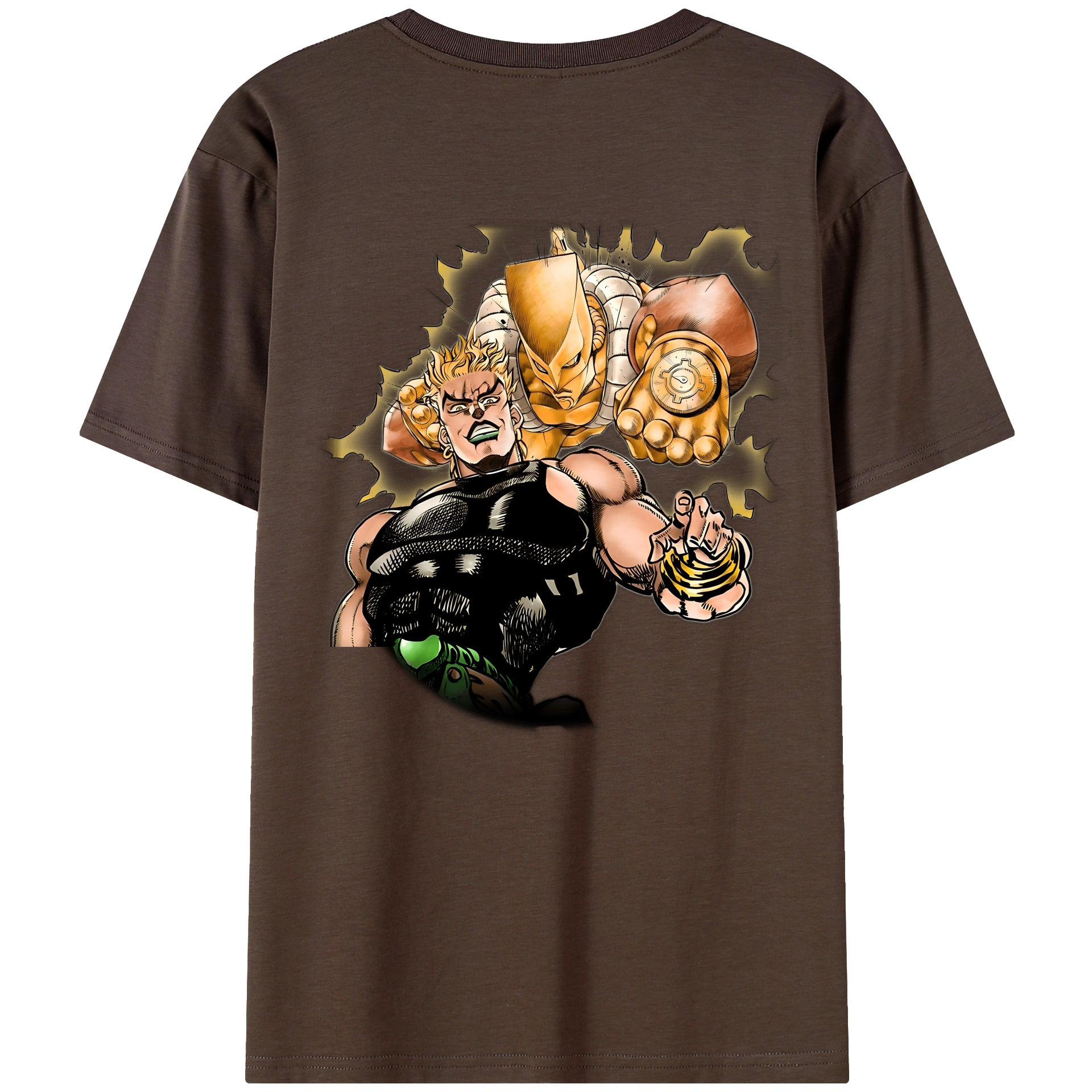 （画像用） ジョジョの奇妙な冒険 ディオ?ブランドー JoJo's Bizarre Adventure Dio Brando 綿100％半袖Tシャツ（背面プリント）