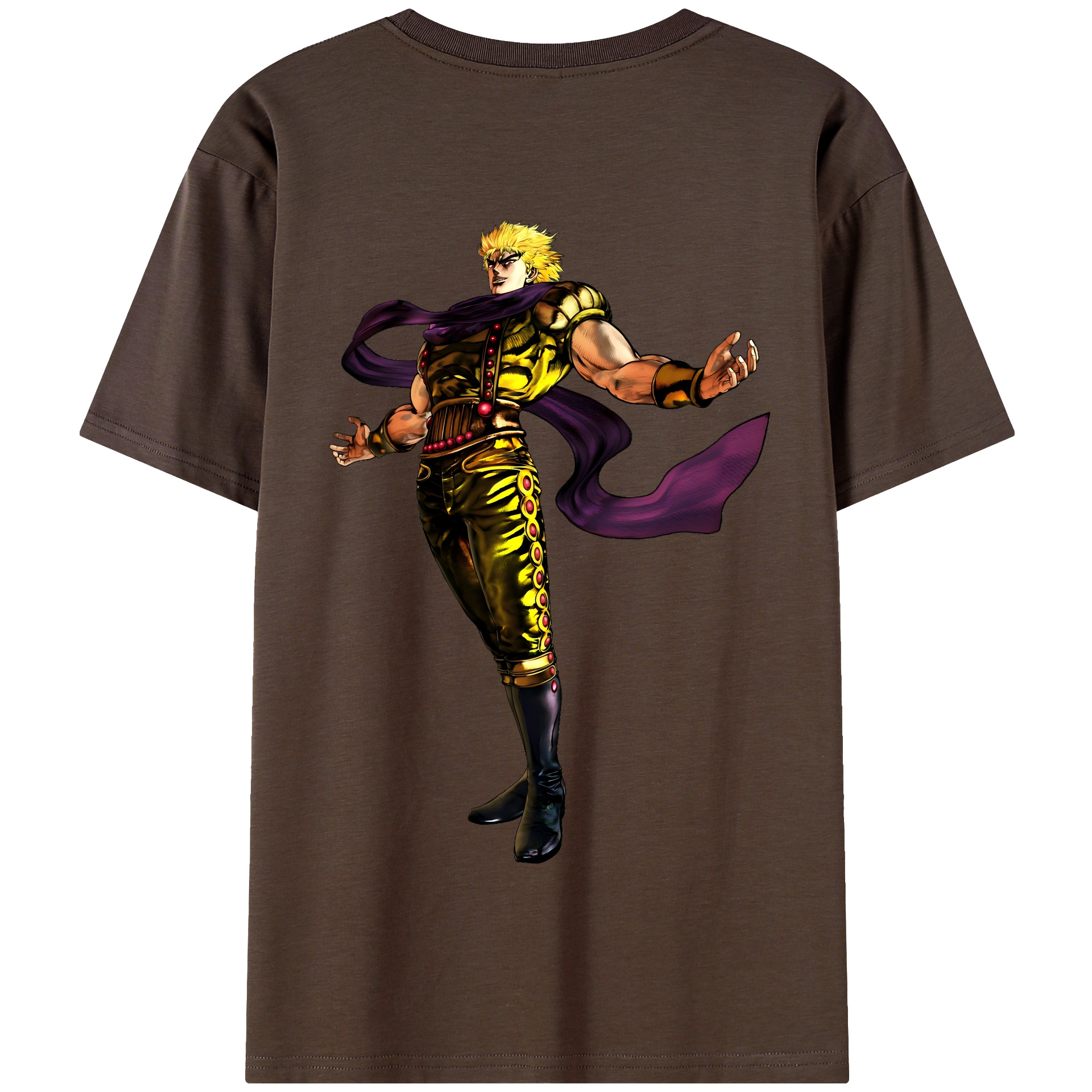 （画像用） ジョジョの奇妙な冒険 ディオ?ブランドー JoJo's Bizarre Adventure Dio Brando 綿100％半袖Tシャツ（背面プリント）