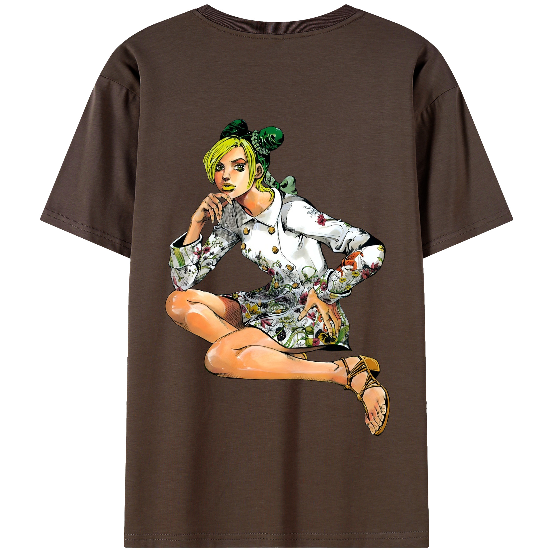 （画像用） "ジョジョの奇妙な冒険 くうじょう ジョリーン JoJo's Bizarre Adventure Jolyne Cujoh " 綿100％半袖Tシャツ（背面プリント）
