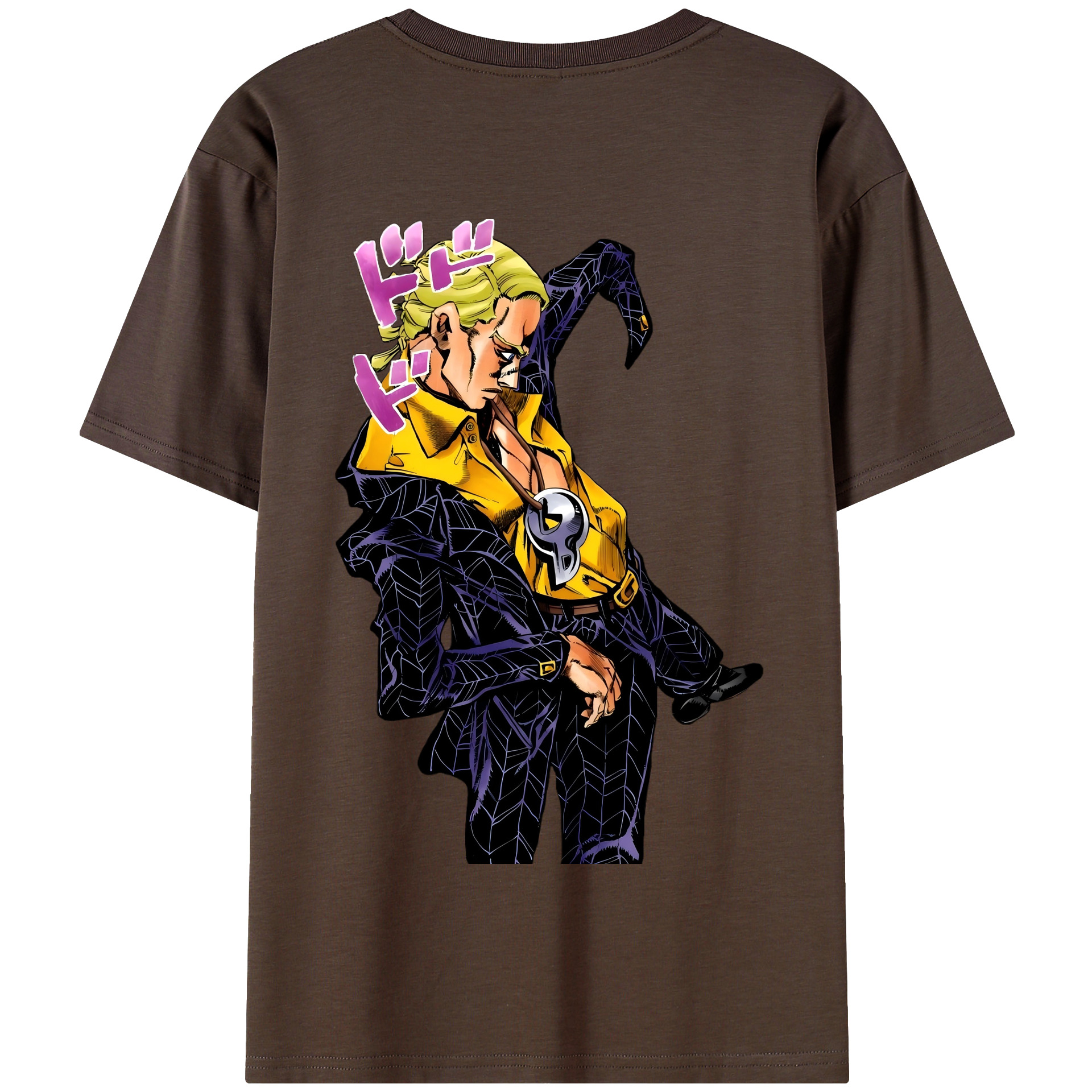 （画像用） ジョジョの奇妙な冒険 プロシュート JoJo's Bizarre Adventure Prosciutto 綿100％半袖Tシャツ（背面プリント）