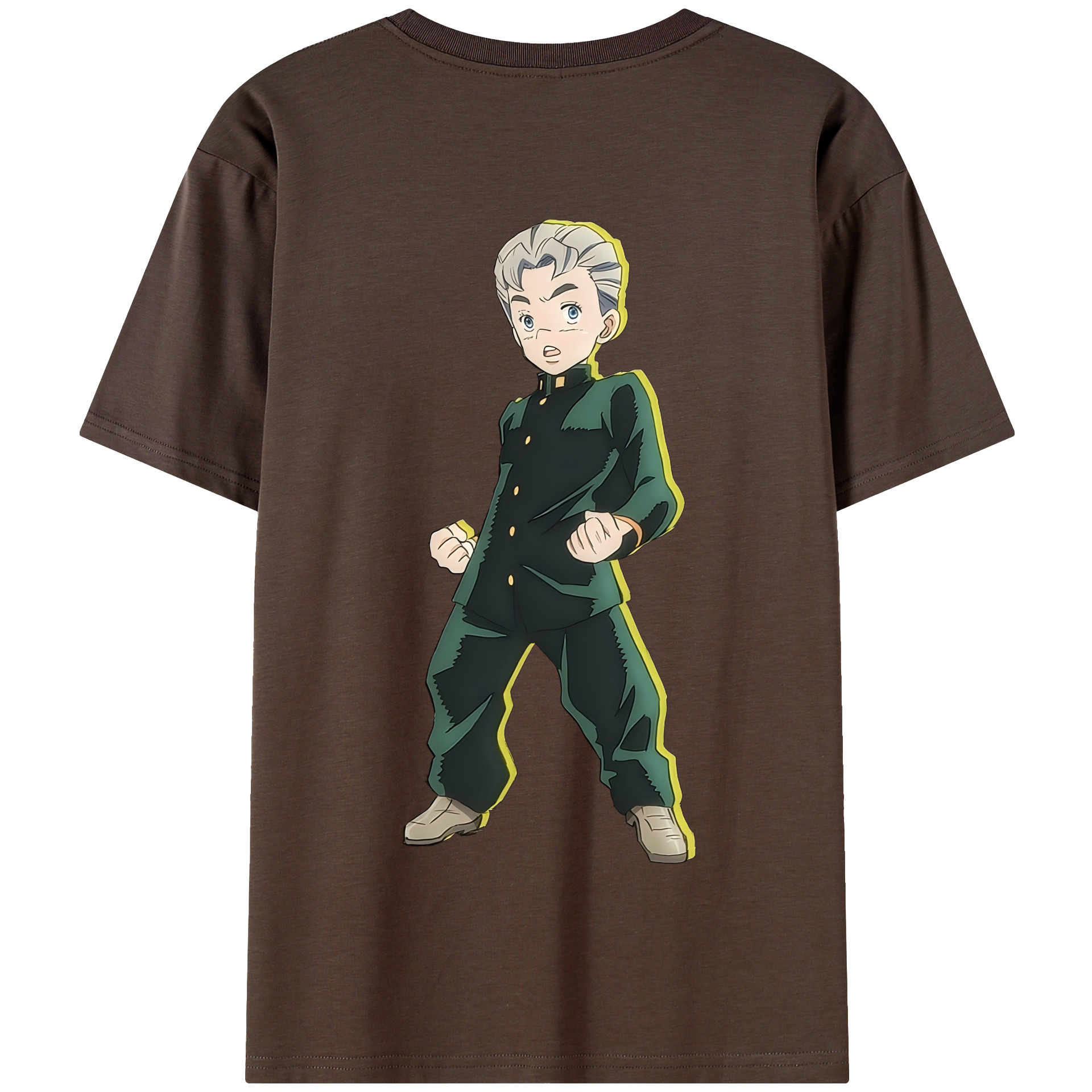 （画像用） ジョジョの奇妙な冒険 広瀨康一 JoJo's Bizarre Adventure Hirose Koichi 綿100％半袖Tシャツ（背面プリント）