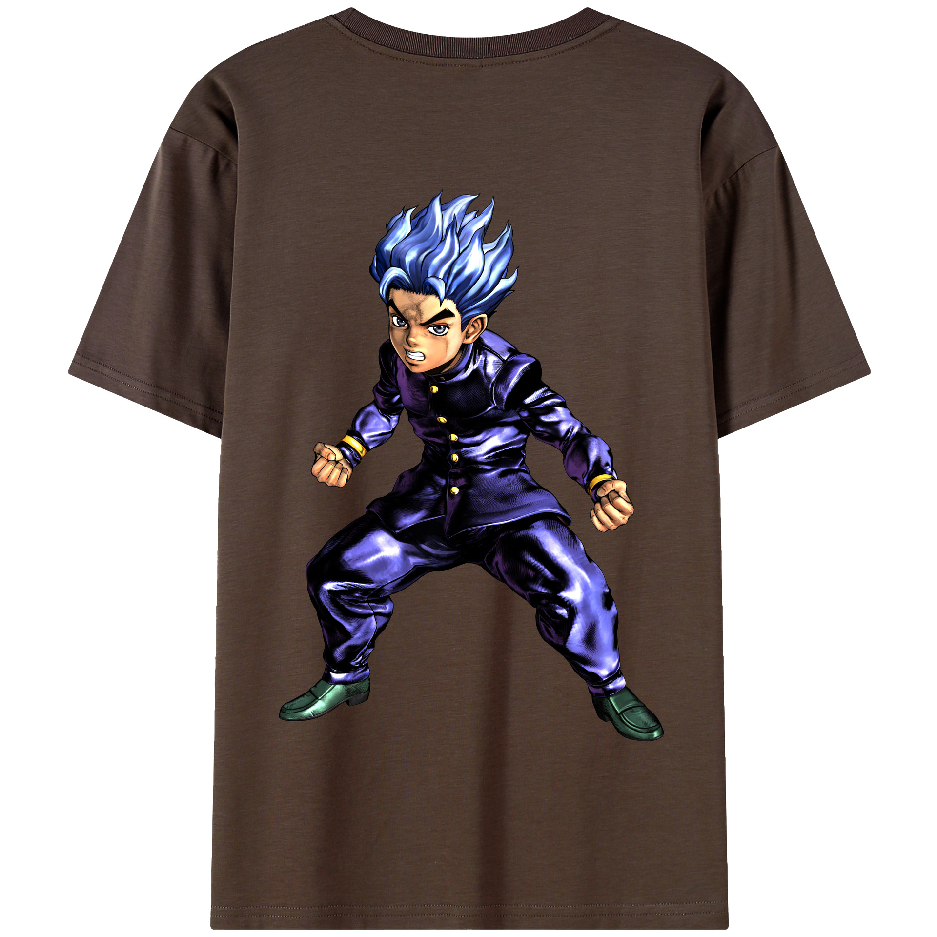 （画像用） ジョジョの奇妙な冒険 広瀨康一 JoJo's Bizarre Adventure Hirose Koichi 綿100％半袖Tシャツ（背面プリント）