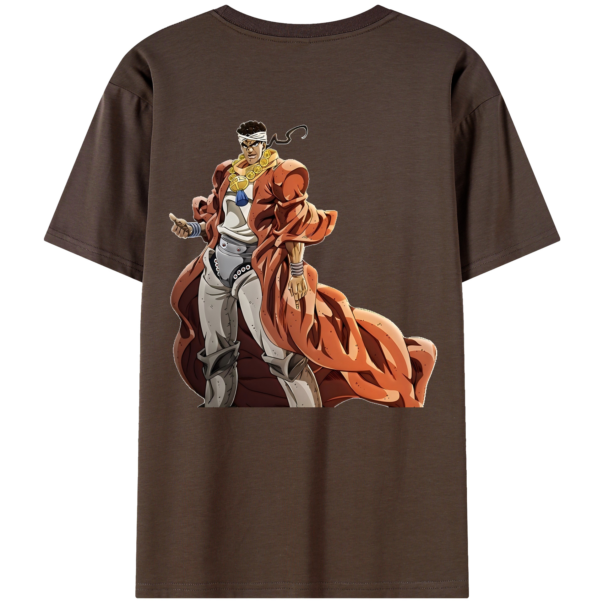 （画像用） ジョジョの奇妙な冒険 ムハンマド?アブドゥル JoJo's Bizarre Adventure Muhammad Avdol 綿100％半袖Tシャツ（背面プリント）