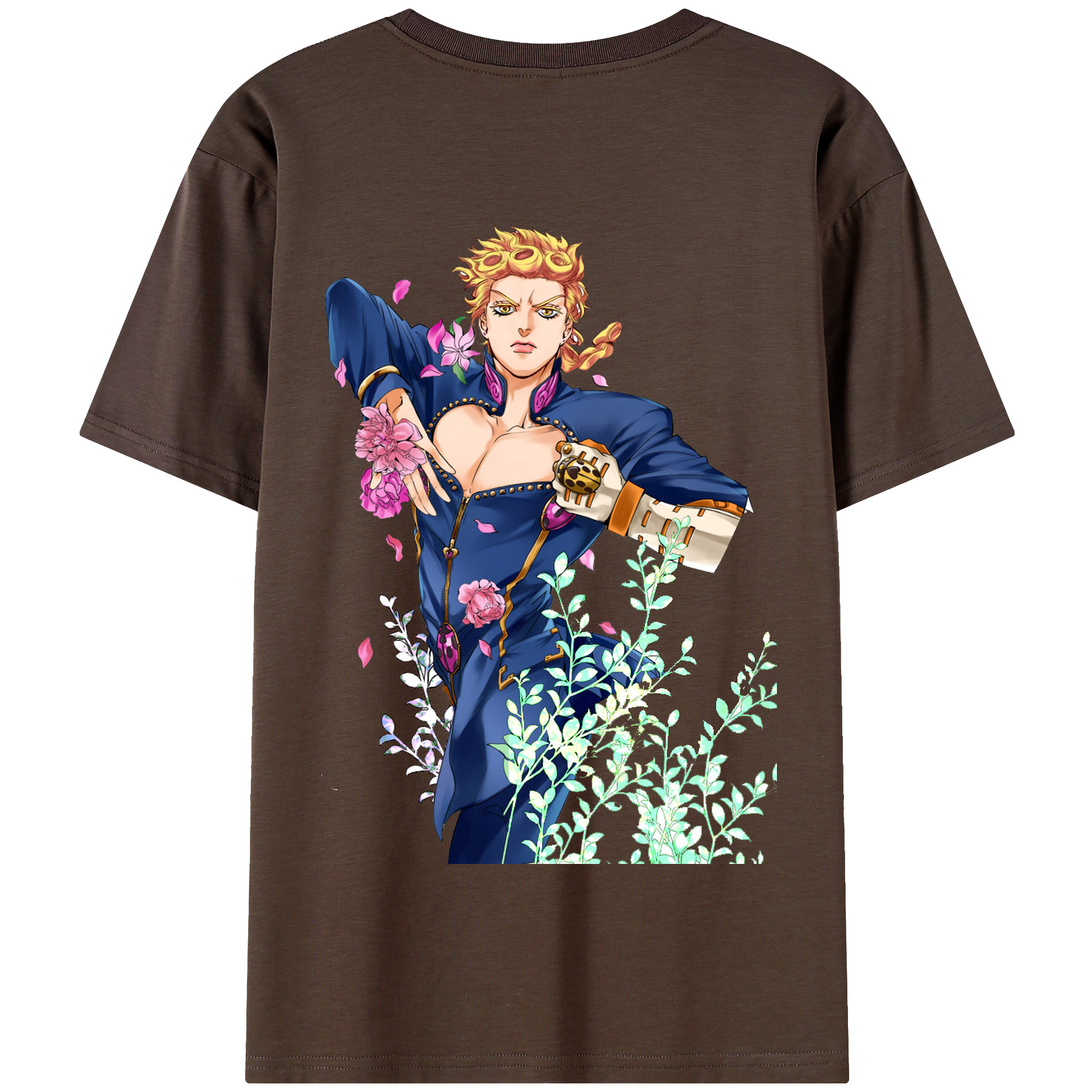 （画像用） ジョジョの奇妙な冒険 ジョルノ?ジョバァーナ JoJo's Bizarre Adventure Giorno Giovanna 綿100％半袖Tシャツ（背面プリント）
