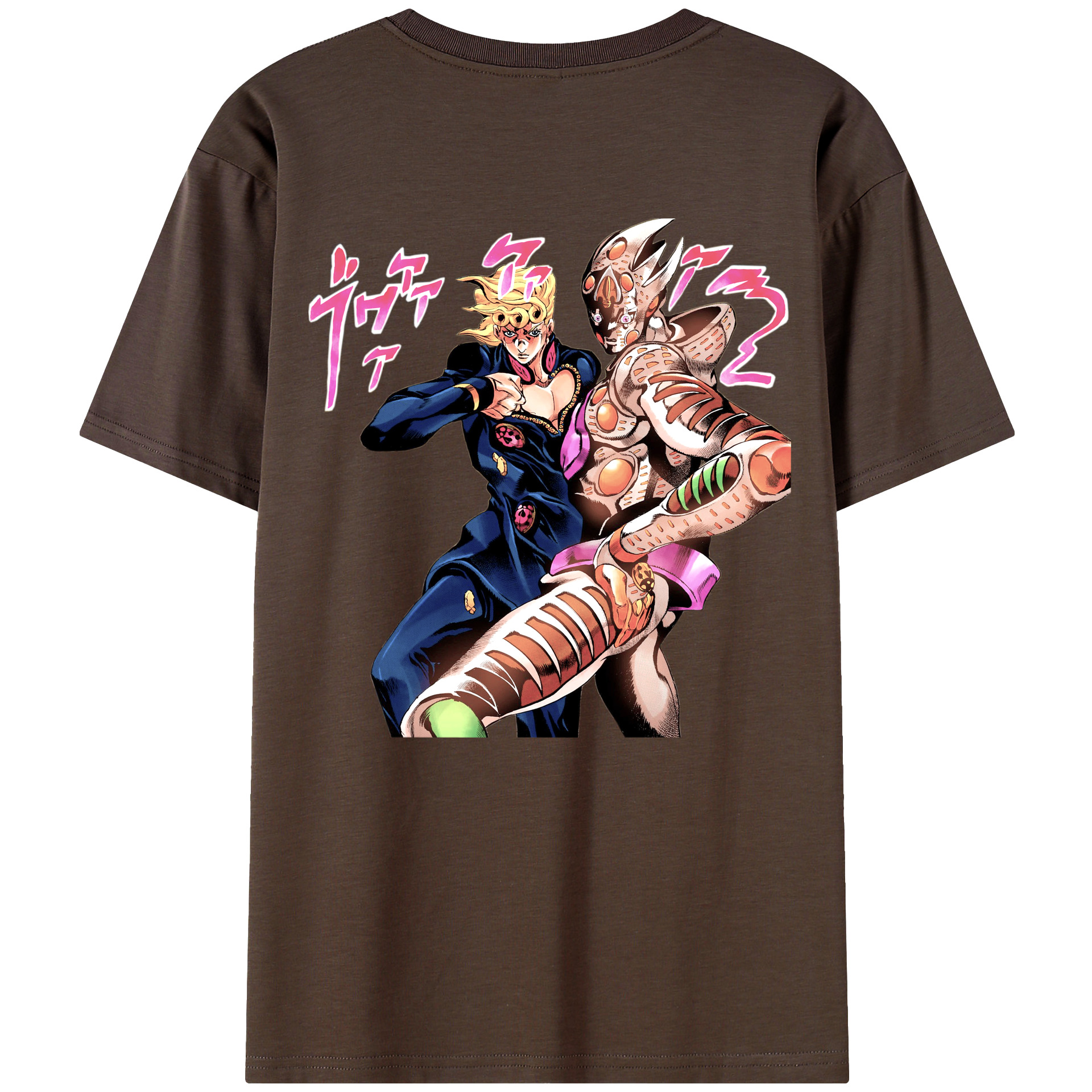 （画像用） ジョジョの奇妙な冒険 ジョルノ?ジョバァーナ JoJo's Bizarre Adventure Giorno Giovanna 綿100％半袖Tシャツ（背面プリント）