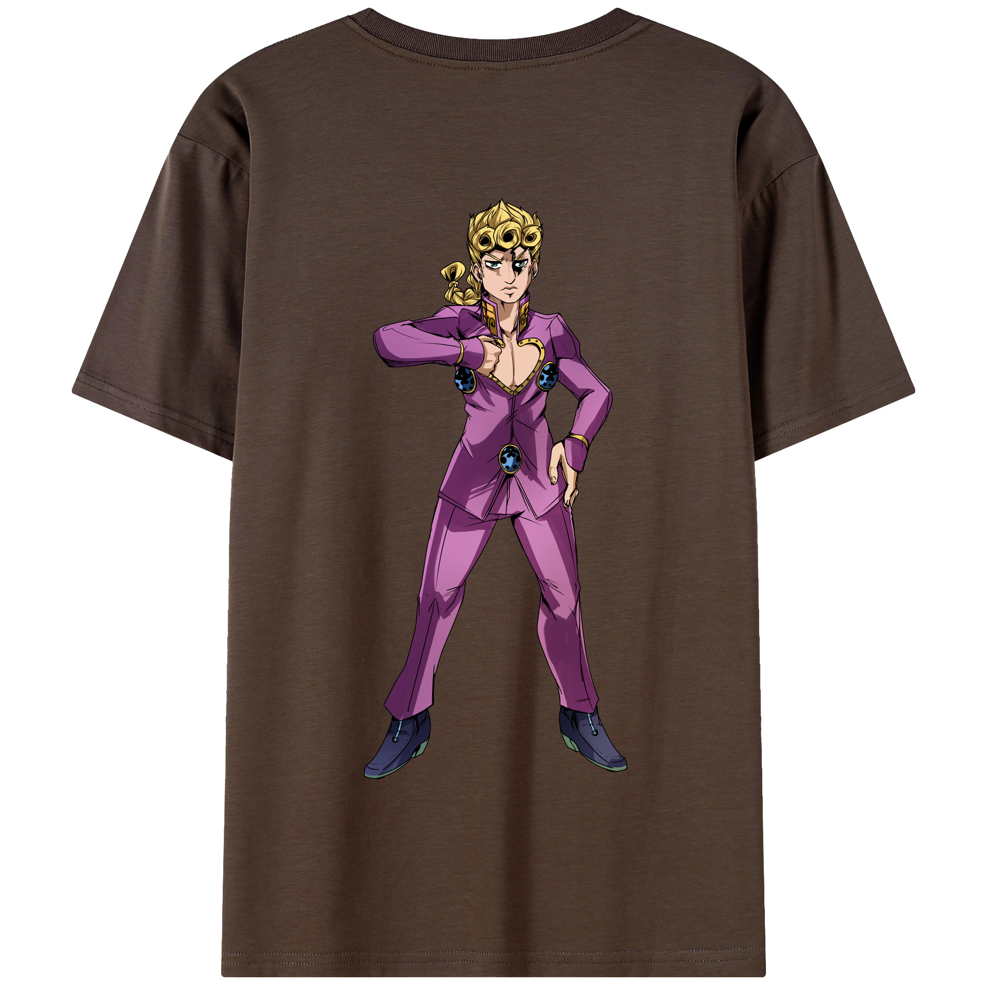（画像用） ジョジョの奇妙な冒険 ジョルノ?ジョバァーナ JoJo's Bizarre Adventure Giorno Giovanna 綿100％半袖Tシャツ（背面プリント）