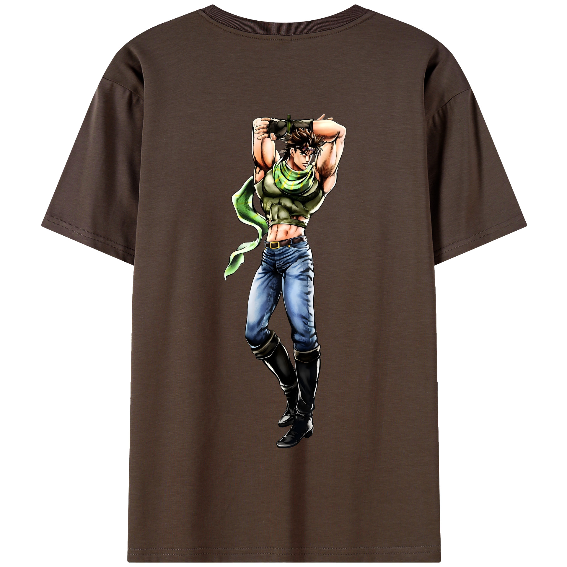 （画像用） ジョジョの奇妙な冒険 ジョセフ?ジョースター JoJo's Bizarre Adventure Joseph Joestar 綿100％半袖Tシャツ（背面プリント）