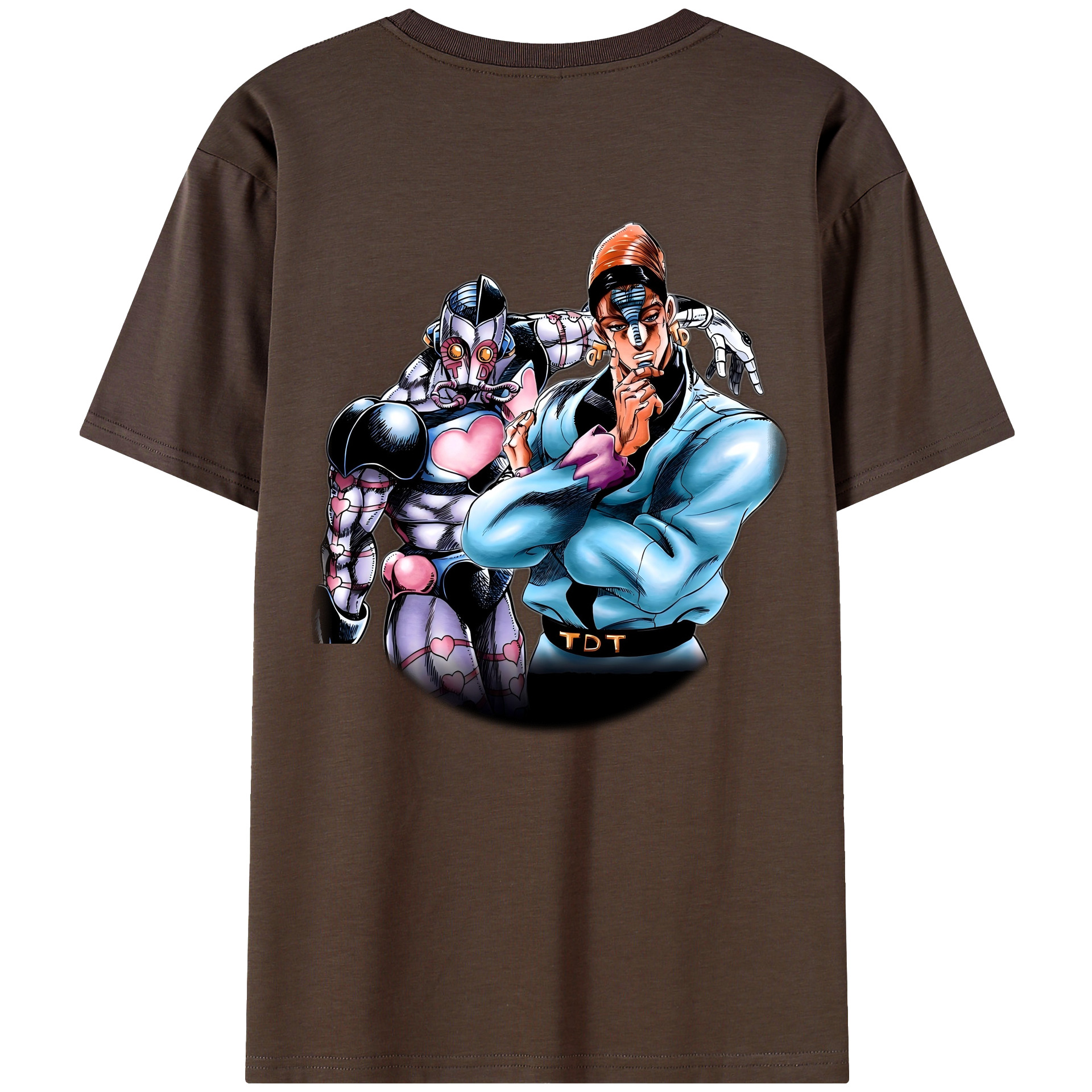 （画像用） ジョジョの奇妙な冒険 ひがしかた じょうすけ JoJo's Bizarre Adventure Higashikata Josuke 綿100％半袖Tシャツ（背面プリント）