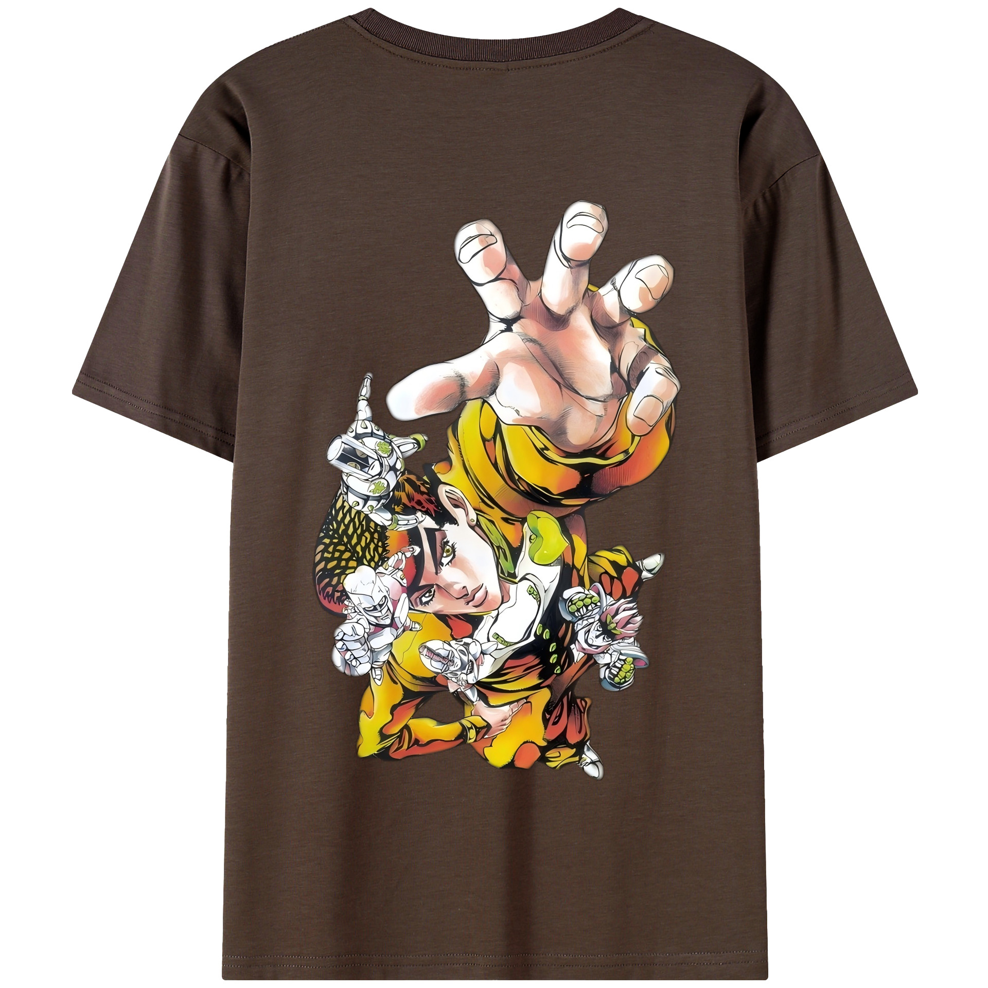 （画像用） ジョジョの奇妙な冒険 ひがしかた じょうすけ JoJo's Bizarre Adventure Higashikata Josuke 綿100％半袖Tシャツ（背面プリント）