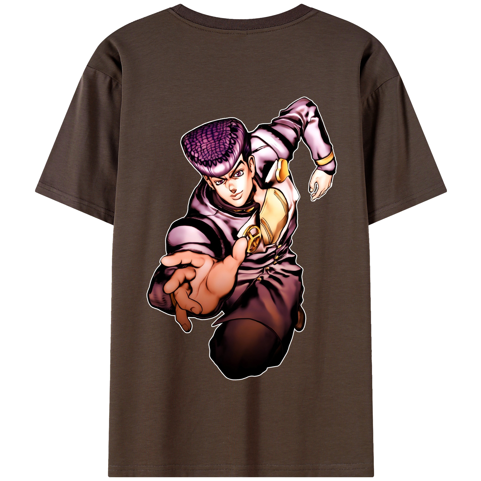 （画像用） ジョジョの奇妙な冒険 ひがしかた じょうすけ JoJo's Bizarre Adventure Higashikata Josuke 綿100％半袖Tシャツ（背面プリント）