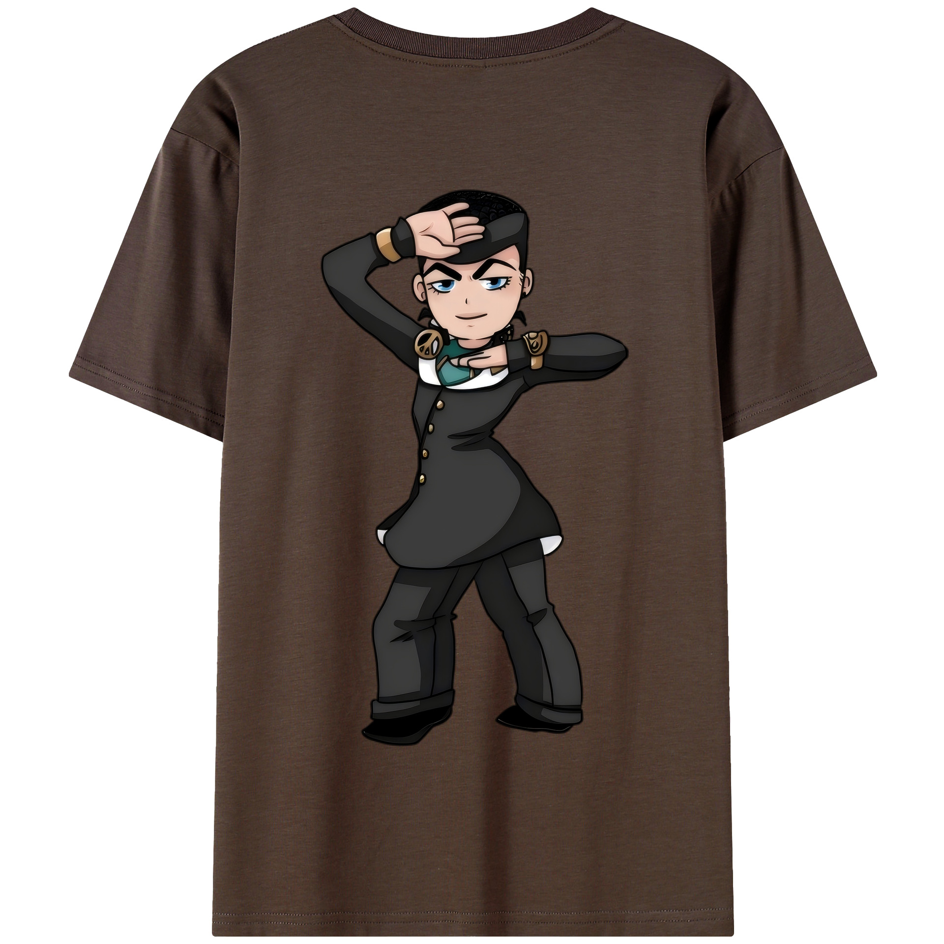 （画像用） ジョジョの奇妙な冒険 ひがしかた じょうすけ JoJo's Bizarre Adventure Higashikata Josuke 綿100％半袖Tシャツ（背面プリント）