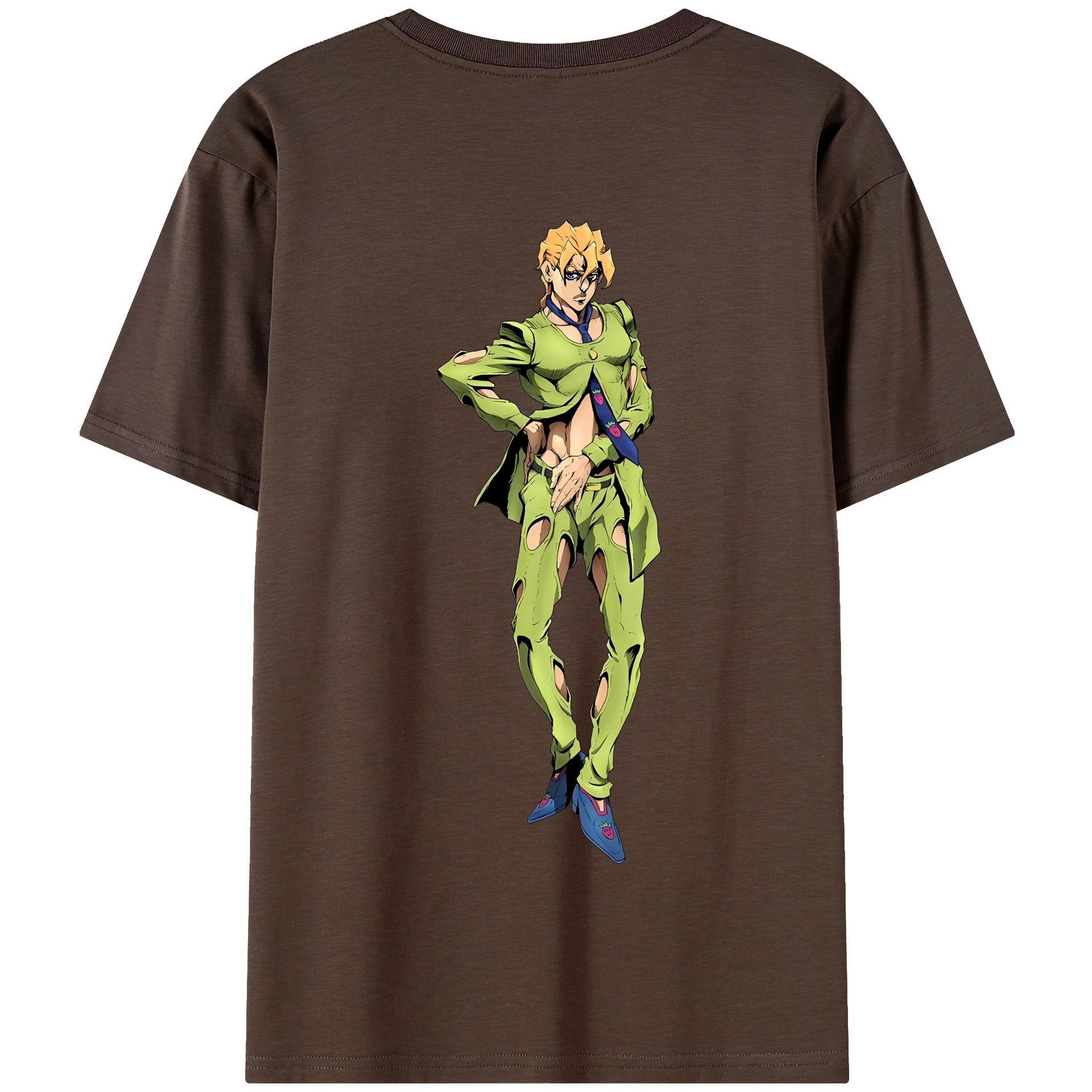 （画像用） ジョジョの奇妙な冒険 パンナコッタ?フー JoJo's Bizarre Adventure Pannacotta Fugo 綿100％半袖Tシャツ（背面プリント）