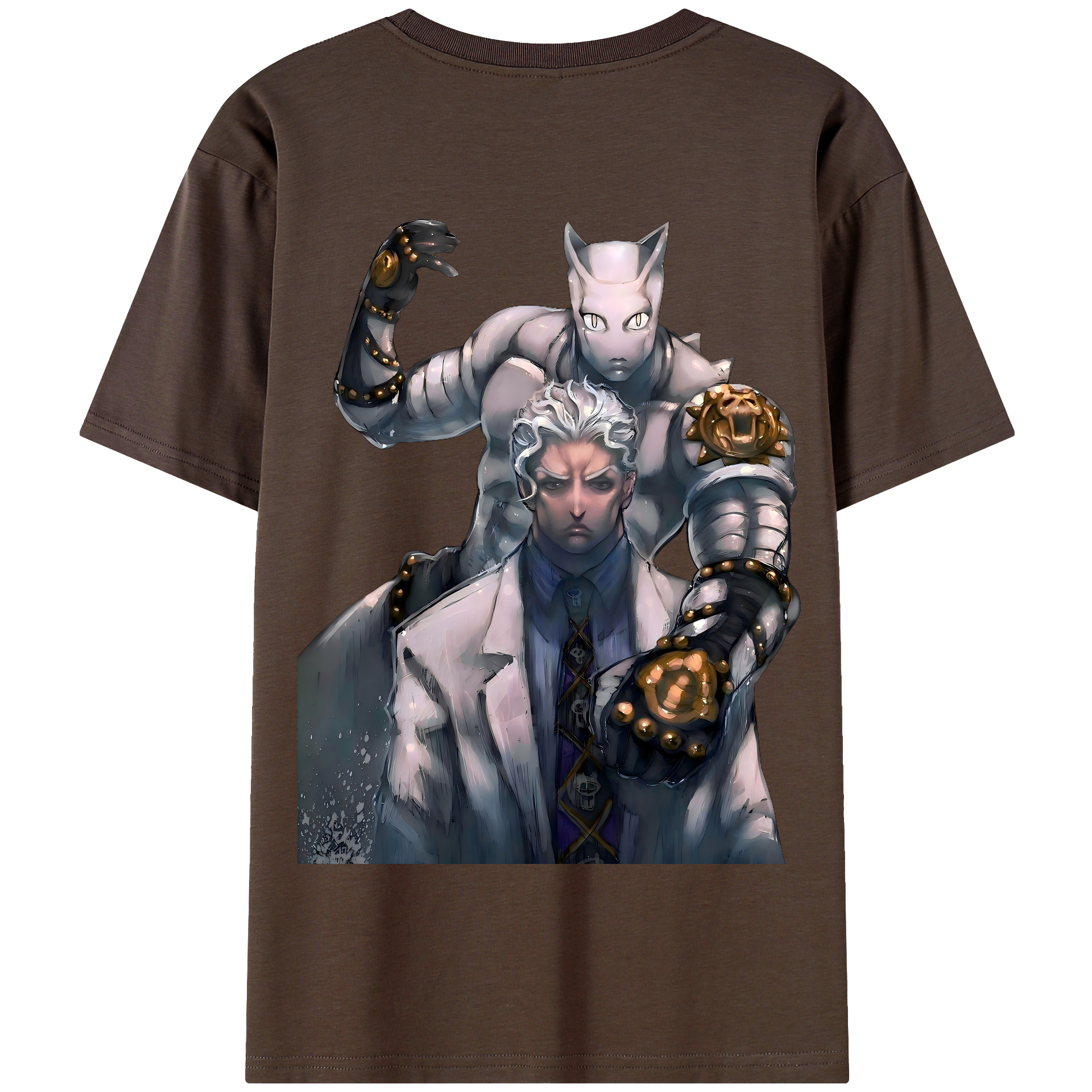 （画像用） ジョジョの奇妙な冒険 きら よしかげ JoJo's Bizarre Adventure Kira Yoshikage 綿100％半袖Tシャツ（背面プリント）