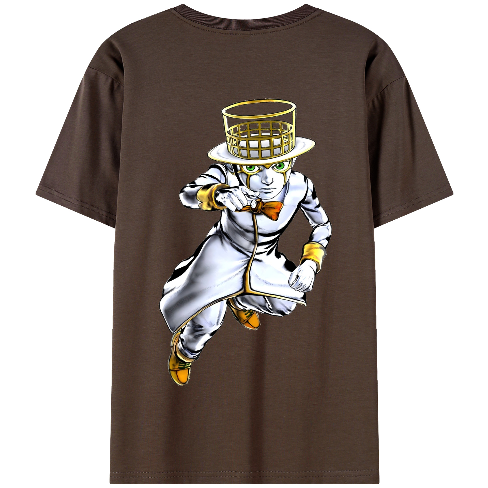 （画像用） ジョジョの奇妙な冒険 岸辺 露伴（きしべ ろはん） JoJo's Bizarre Adventure Rohan Kishibe 綿100％半袖Tシャツ（背面プリント）